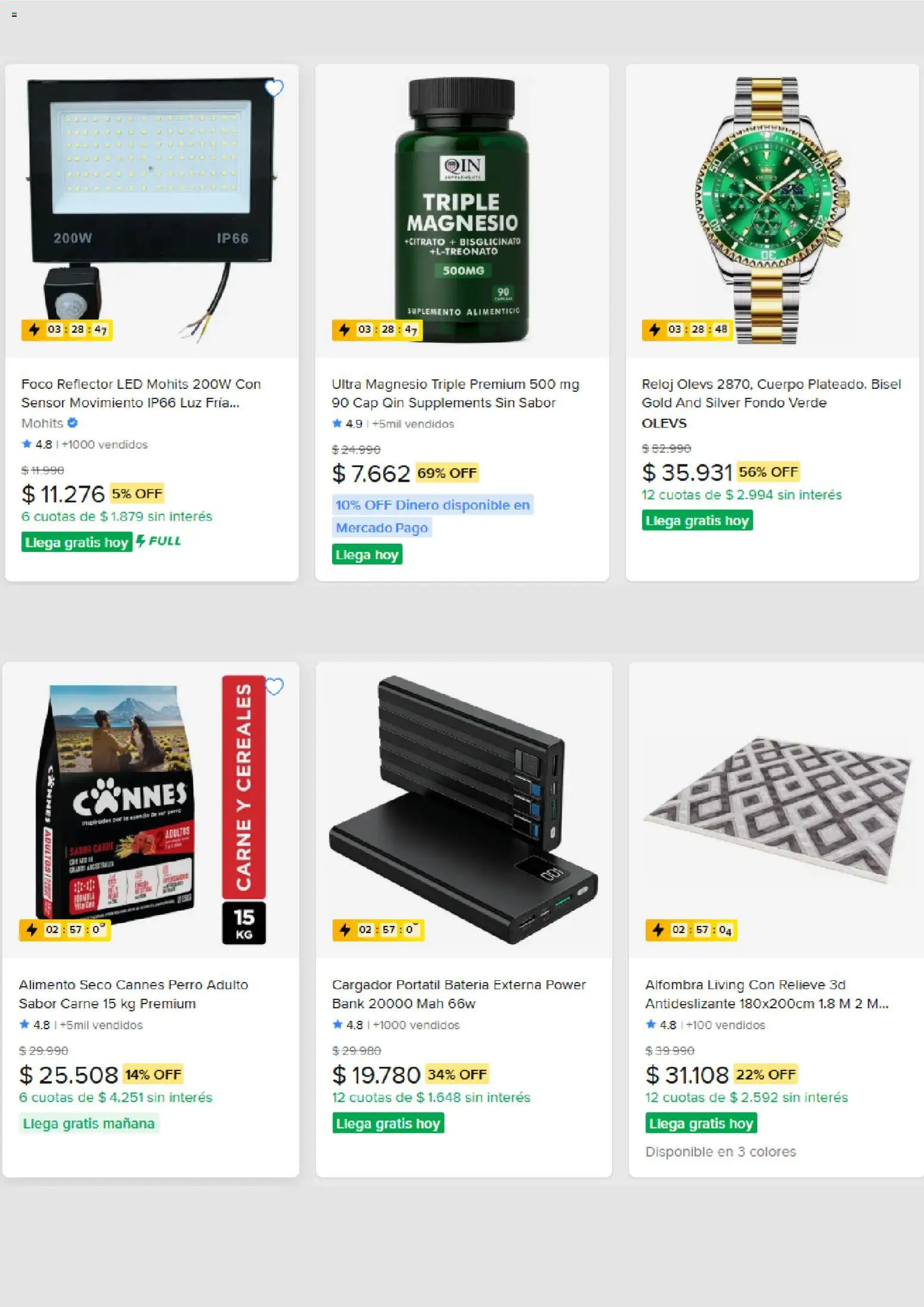 Mercado Libre Ofertas │ válido desde el 22.09.2026 | Página: 3 | Productos: Batería, Alfombra, Carne, Reloj