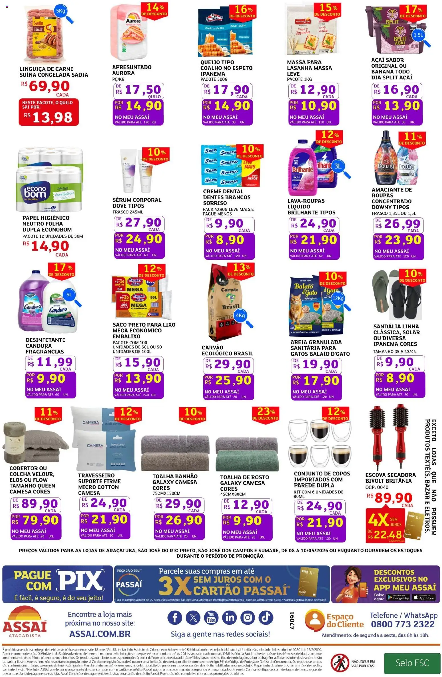 Assaí Atacadista Folheto - válido de 08.05.2026 | Página: 2 | Produtos: Cobertor, Lasanha, Pá, Açaí