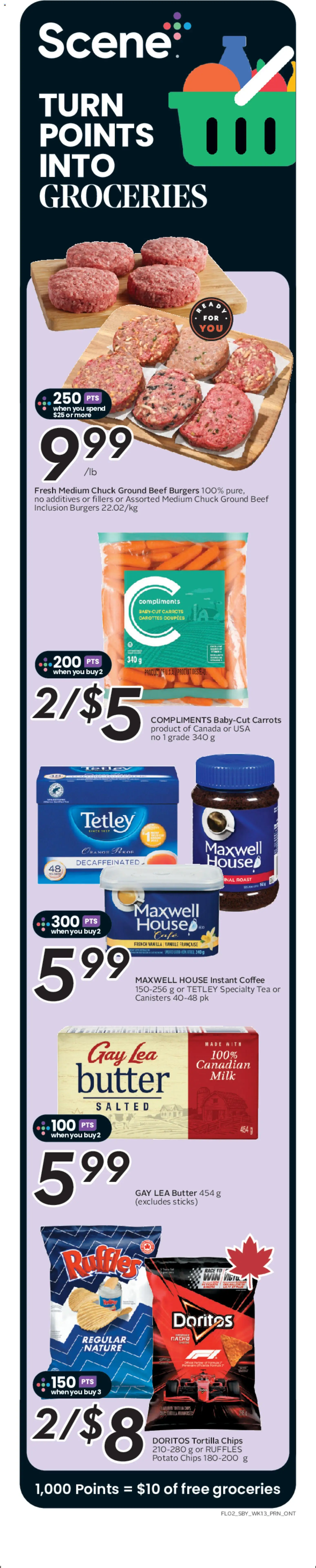 Sobeys flyer valid from Jul 23, 2026 | Page: 3 | Products: Beef, Carrots, Milk, Coffee
