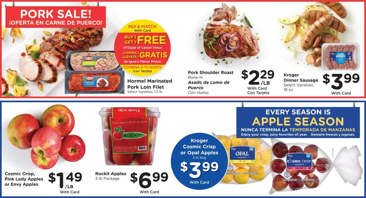 Smith's Weekly Ad - valid from 13.05.2026 | Page: 4 | Products: Pork, Apples, Sausage, Bag