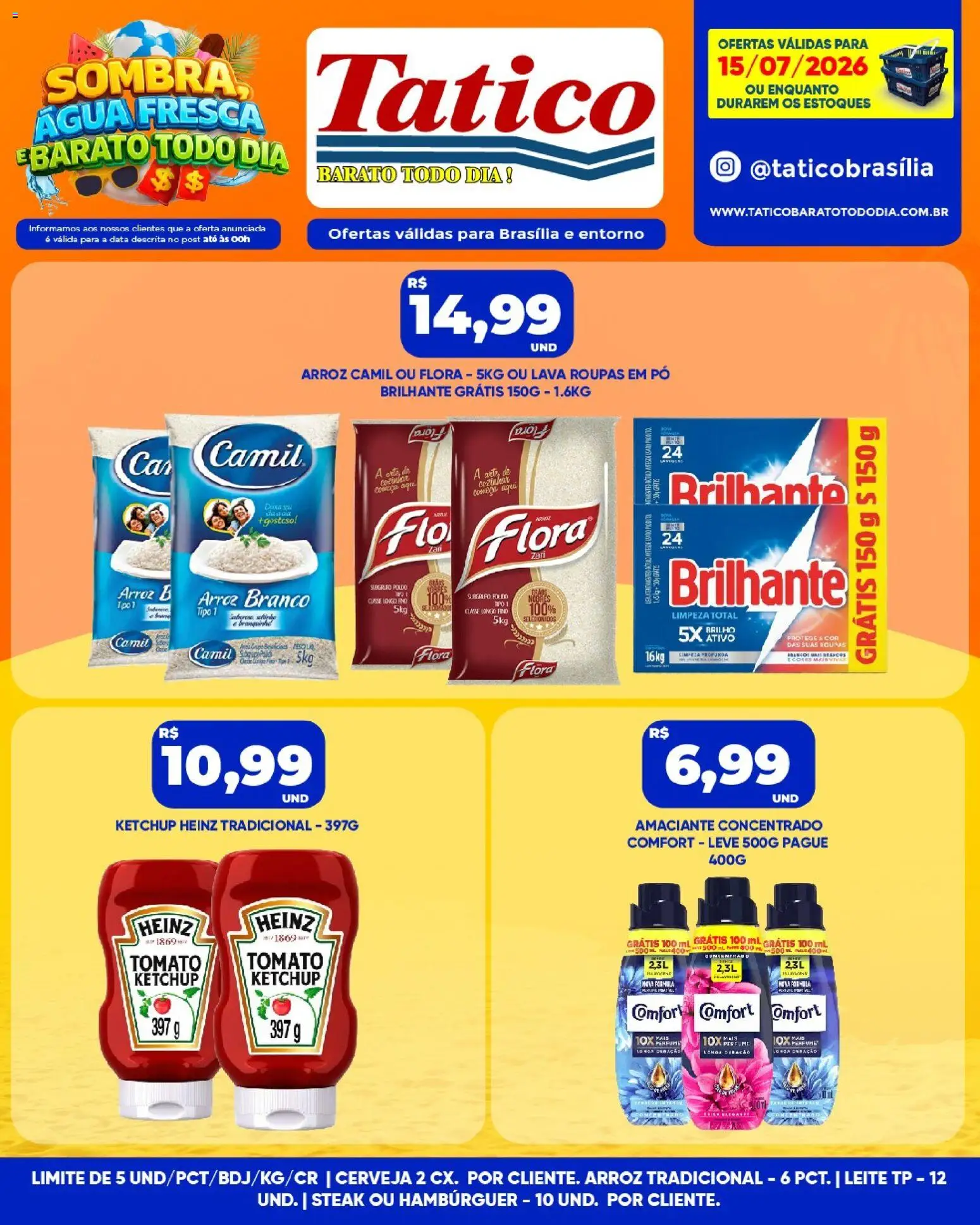 Tatico Folheto - válido de 16/07/2026 | Página: 28 | Produtos: Leite, Cerveja, Ketchup, Hambúrguer