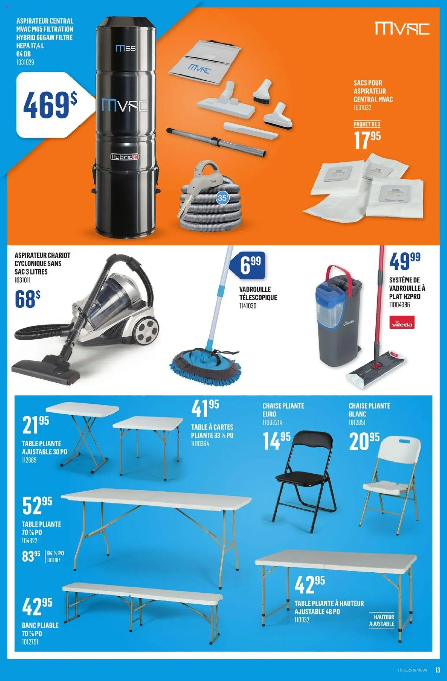 Canac flyer valid from Sep 17, 2026 | Page: 13 | Products: Table