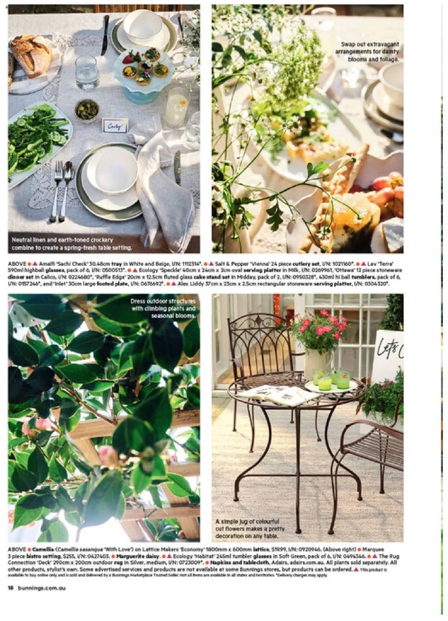 Bunnings Warehouse catalogue - valid from 01/09/2026 | Page: 18 | Products: Cutlery, Rug, Flowers, Glasses