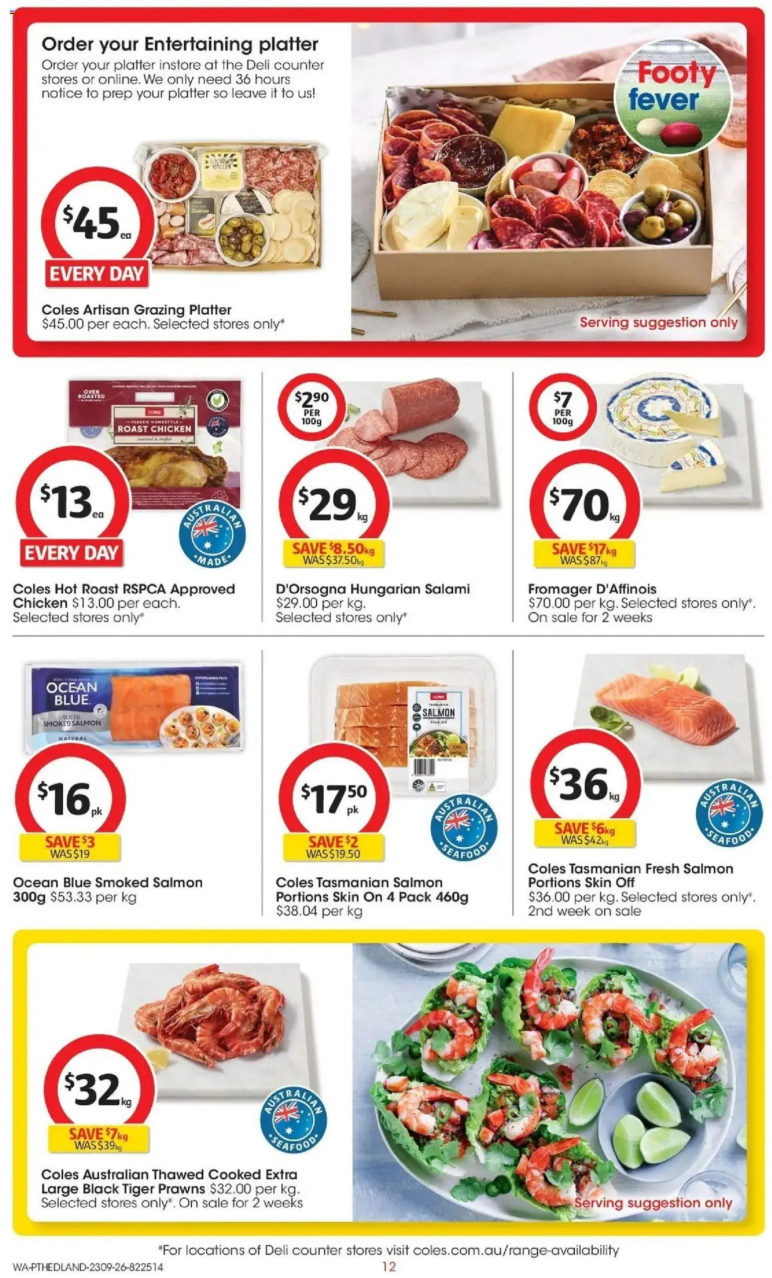 ﻿Coles catalogue valid from 23/09/2026 > Online Australia | Page: 12 | Products: Chicken, Salmon, Roast, Smoked salmon