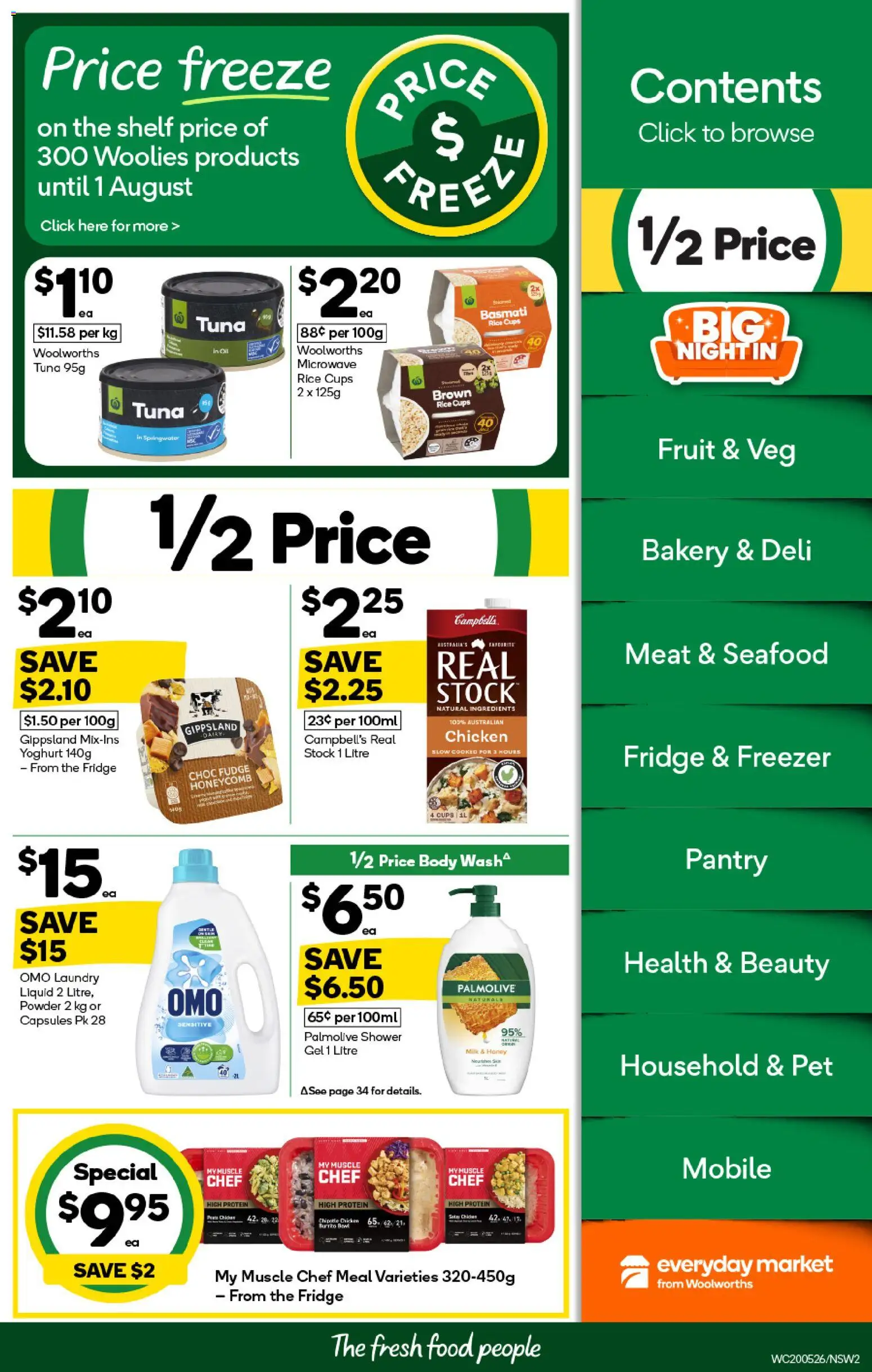 Woolworths catalogue - valid from 20.05.2026 | Page: 2 | Products: Cups, Powder, Shower gel, Laundry