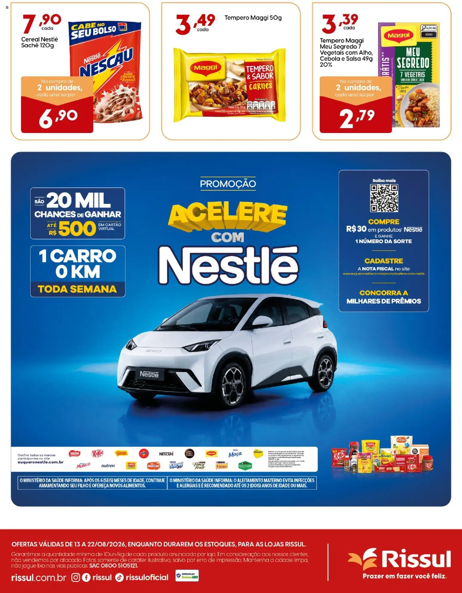 Rissul Folheto - válido de 13/08/2026 | Página: 2 | Produtos: Cebola, Salsa, Nescau, Mucilon