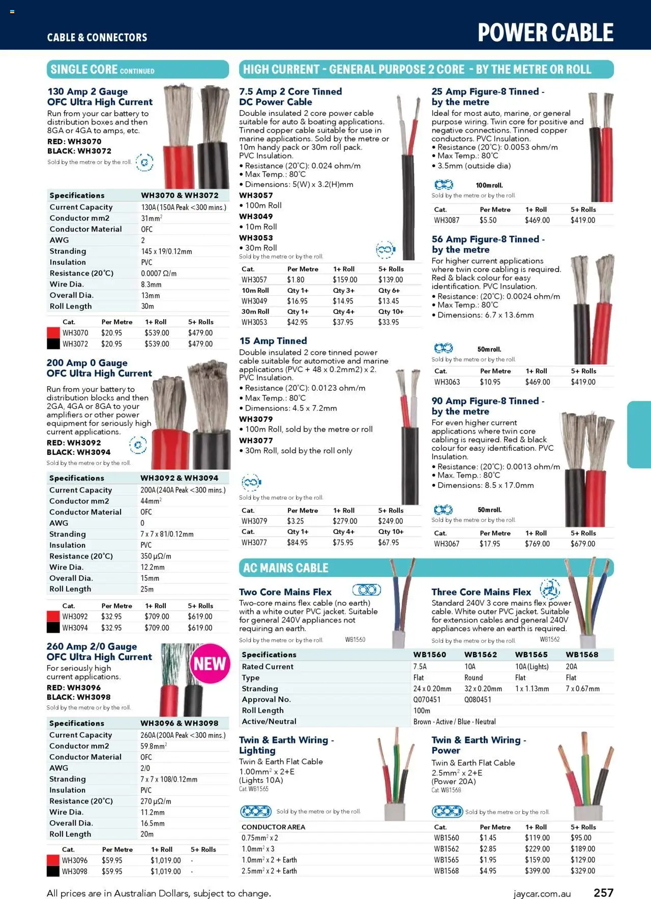 Jaycar catalogue - valid from 09/07/2025 | Page: 257 | Products: Battery, Cable, Lighting, Car battery