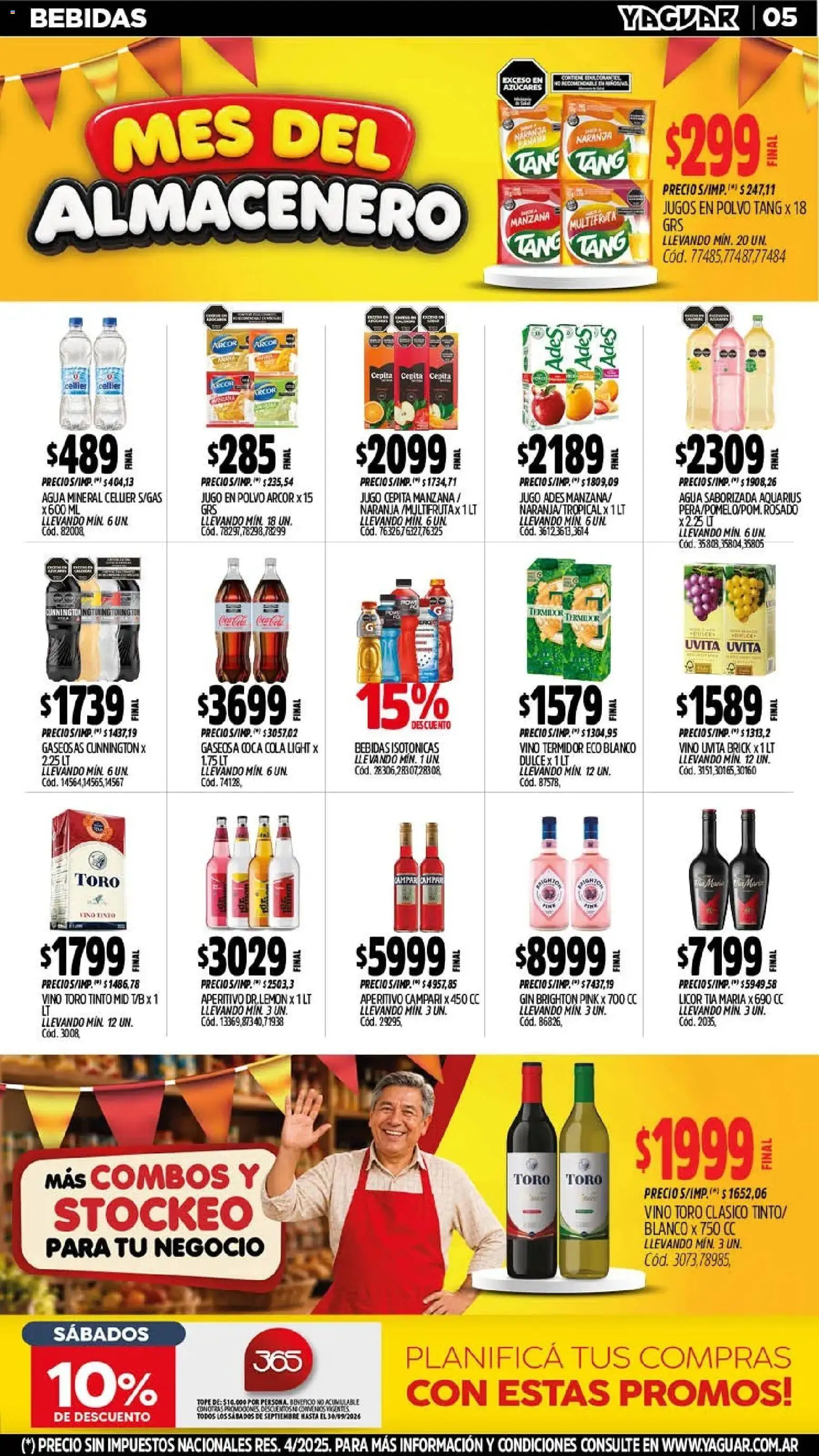 Yaguar - Oferta Semanal Parque Chacabuco │ válido desde el 21/09/2026 | Página: 5 | Productos: Campari, Agua, Agua mineral, Jugo