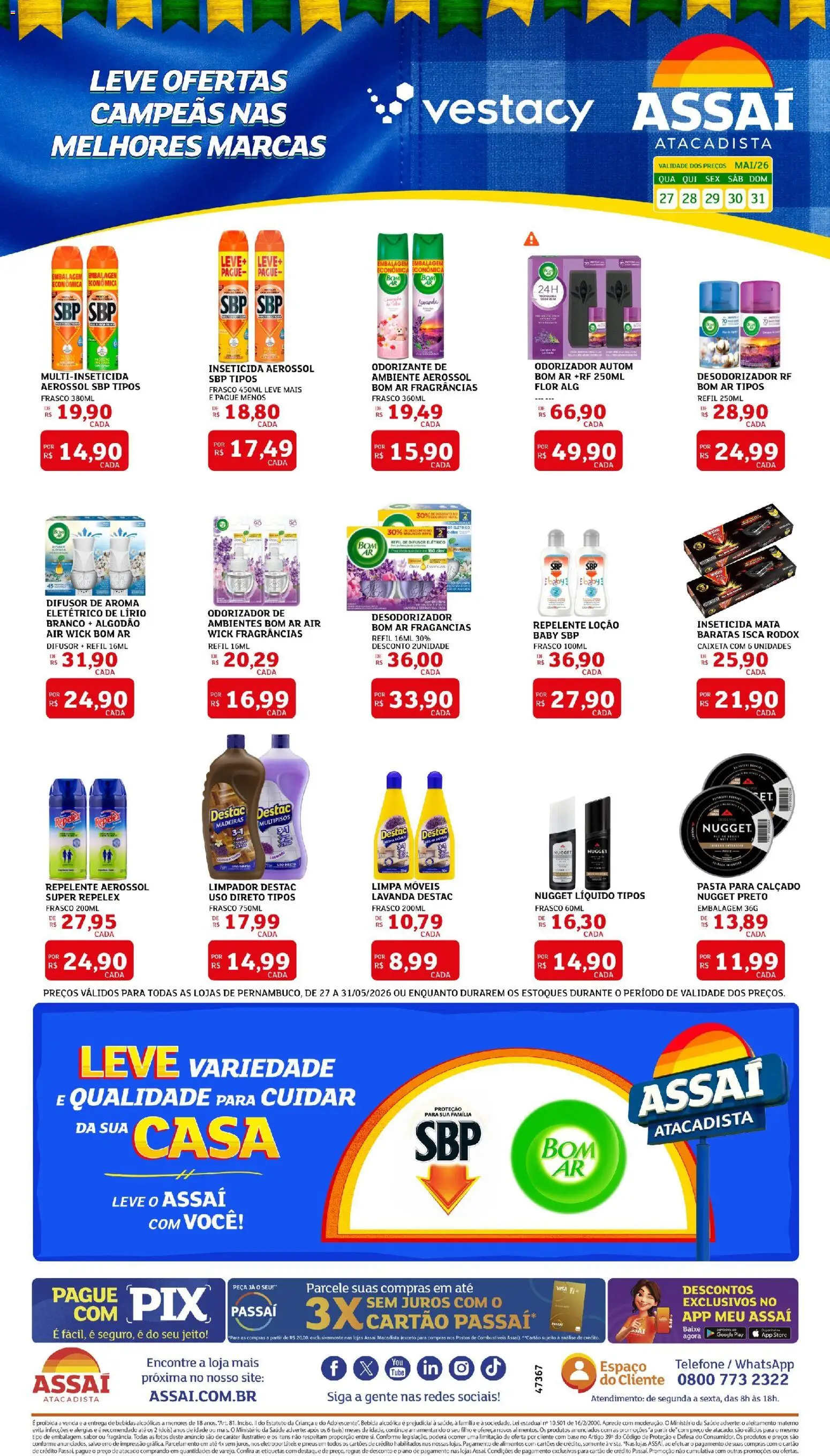 Assaí Atacadista Folheto - válido de 27.05.2026 | Página: 1 | Produtos: Difusor, Pasta, Repelente, Telefone