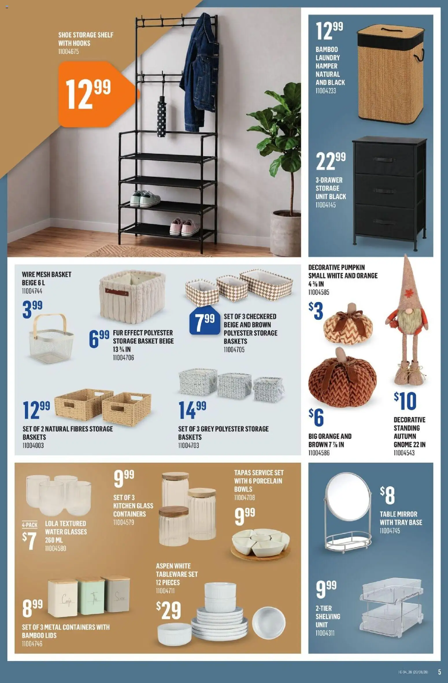 Canac flyer valid from Aug 20, 2026 | Page: 5 | Products: Cap, Shelf, Table, Mirror