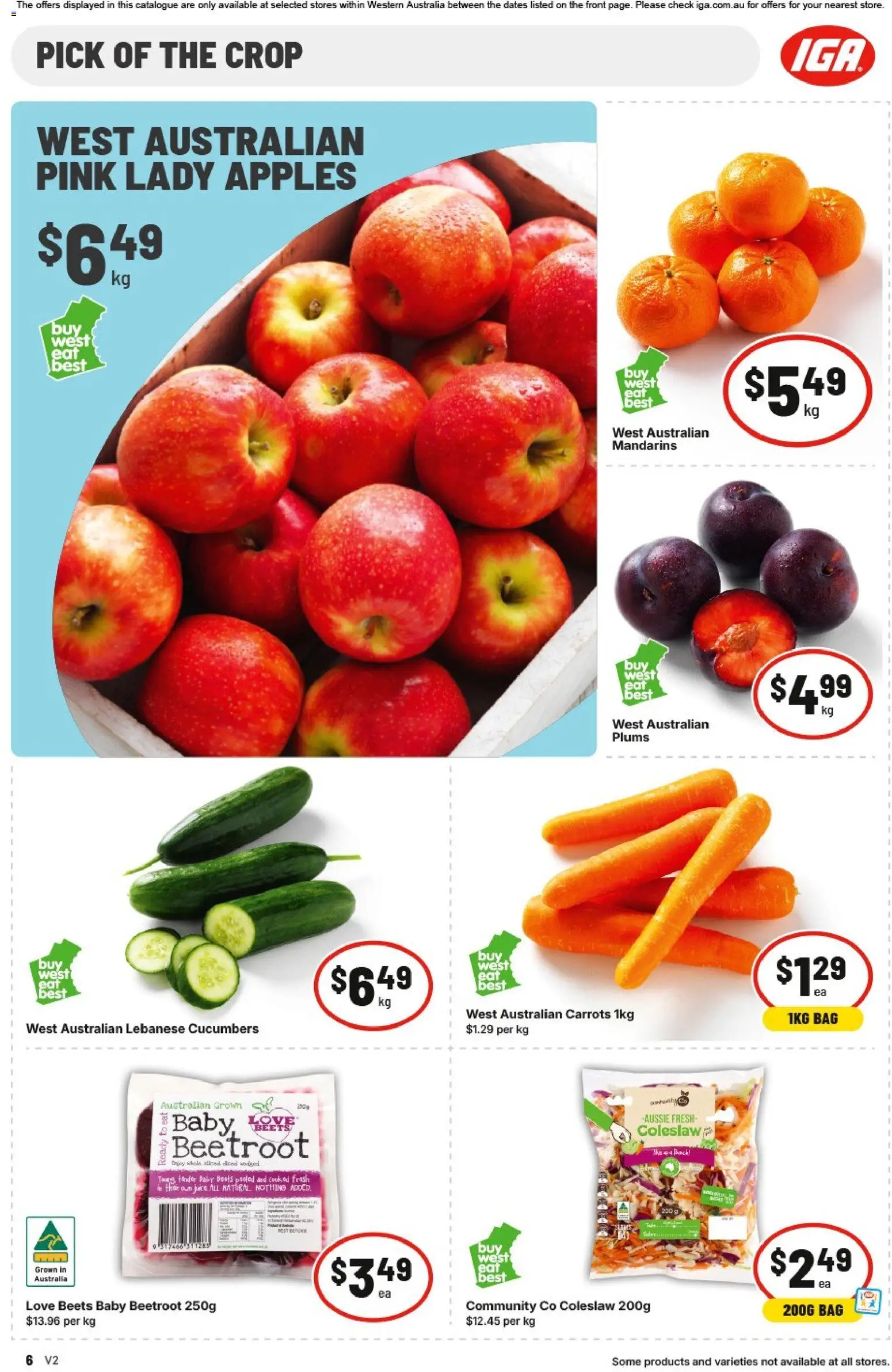 IGA catalogue - valid from 03.06.2026 | Page: 6 | Products: Apples, Mandarins, Carrots, Cucumbers