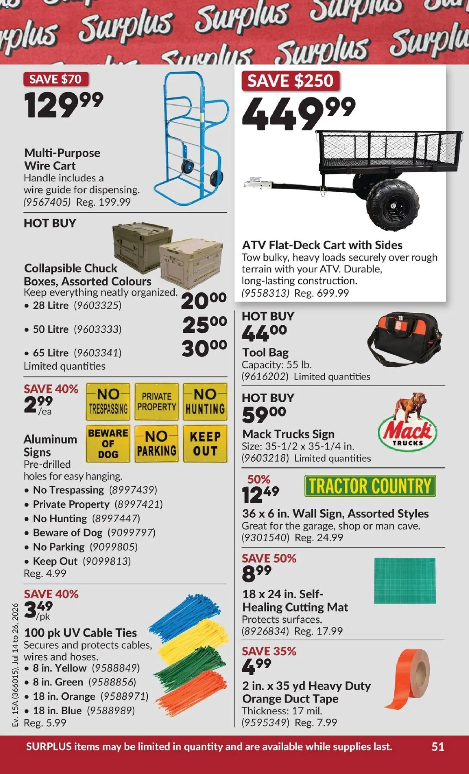Princess Auto flyer valid from Jul 14, 2026 | Page: 64 | Products: Cable, Bag