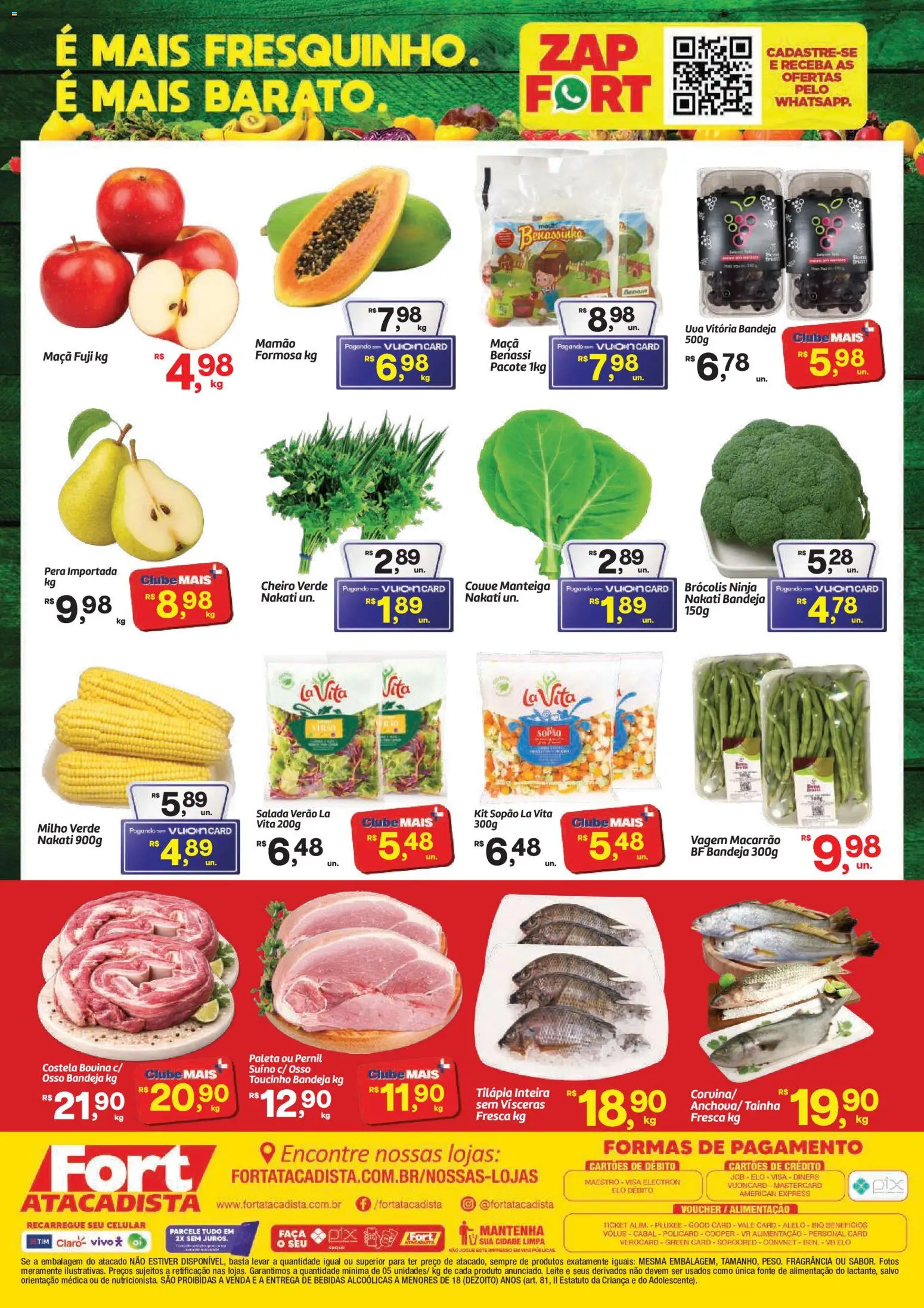 Fort Atacadista Folheto - válido de 25/08/2026 | Página: 2 | Produtos: Faca, Bandeja, Couve, Milho