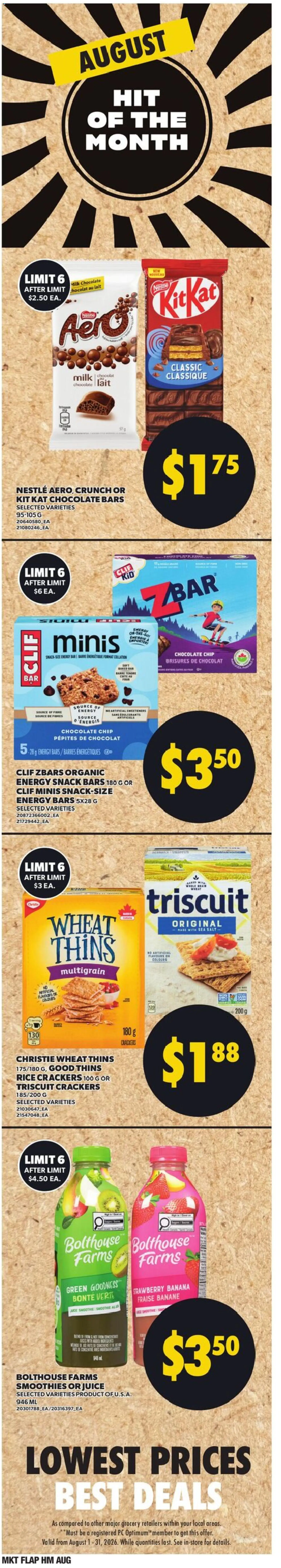 Zehrs flyer valid from Aug 20, 2026 | Page: 5 | Products: Rice, PC, Milk, Chocolate
