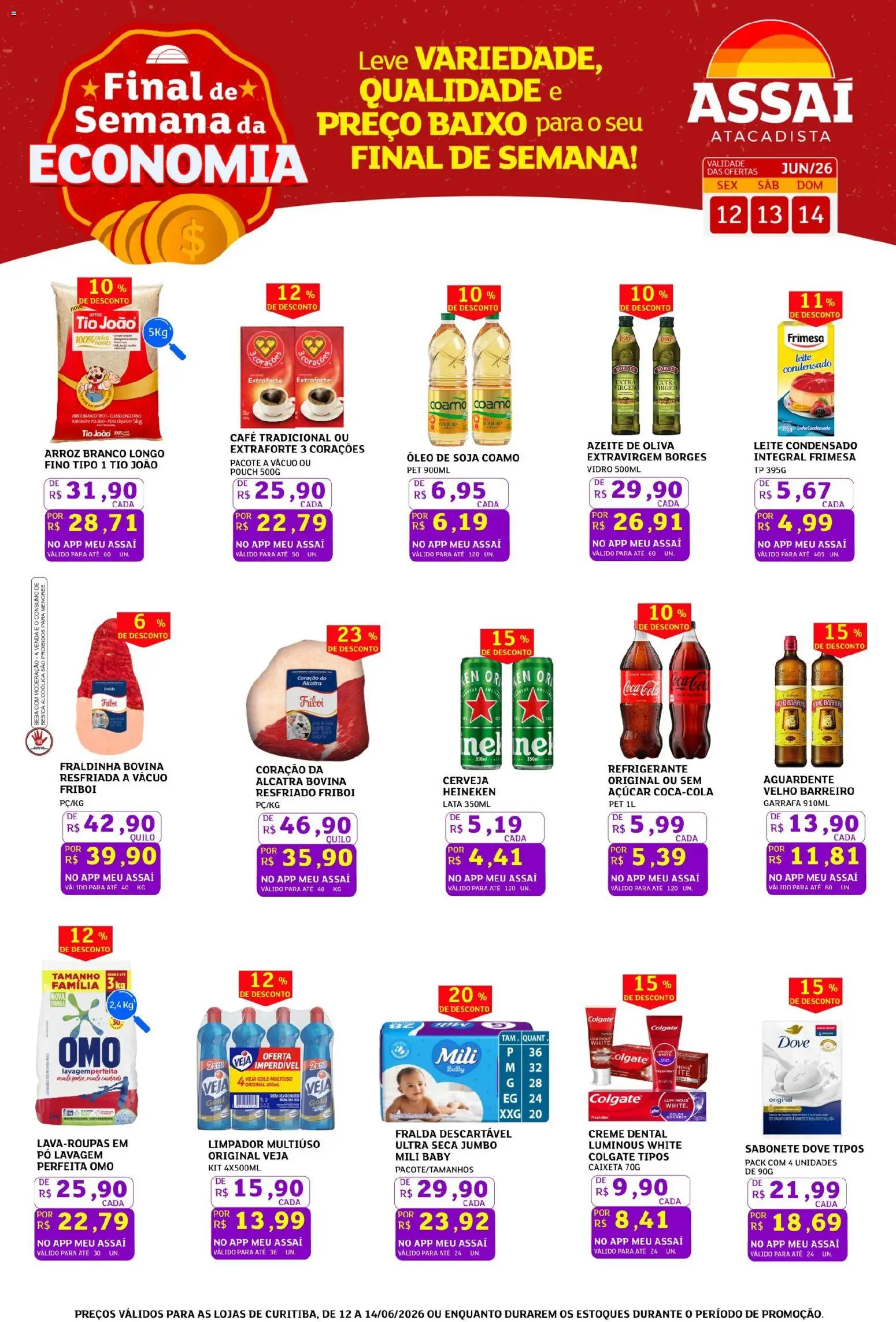 Assaí Atacadista Folheto - válido de 12.06.2026 | Página: 1 | Produtos: Pó, Limpador multiuso, Cerveja, Sabonete