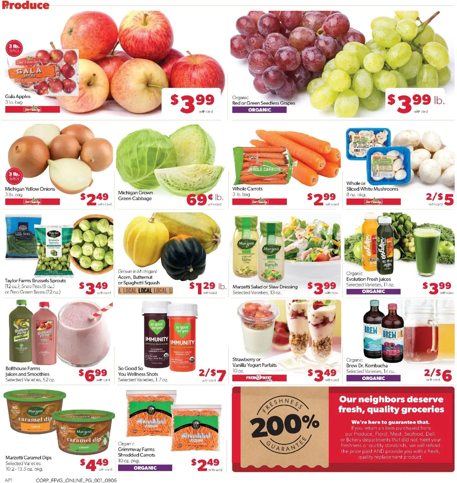Family Fare Weekly Ad - valid from 09/06/2026 | Page: 5 | Products: Squash, Apples, Cabbage, Grapes