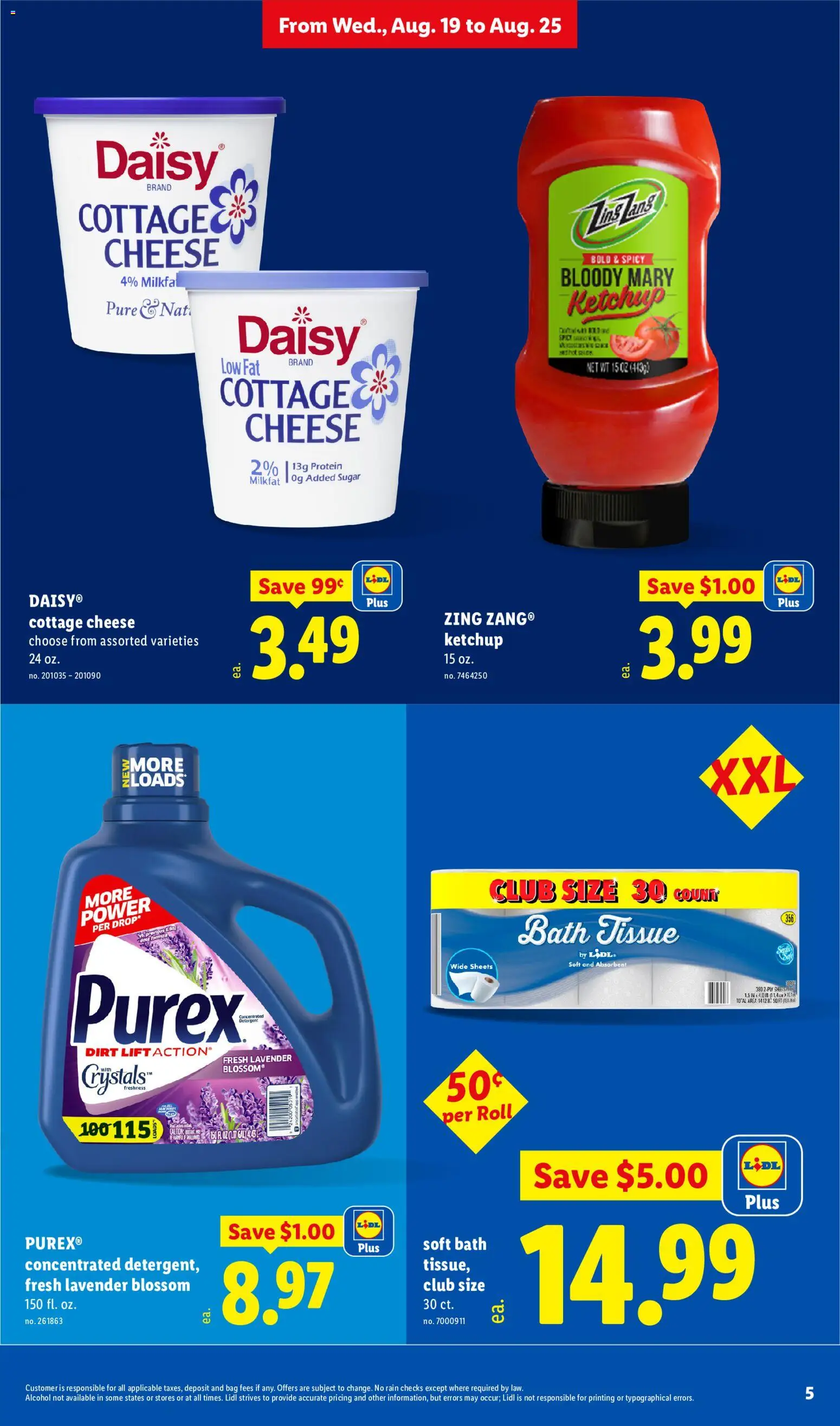 Lidl Weekly Ad - valid from 08/19/2026 | Page: 5 | Products: Bath, Cheese, Alcohol, Sugar