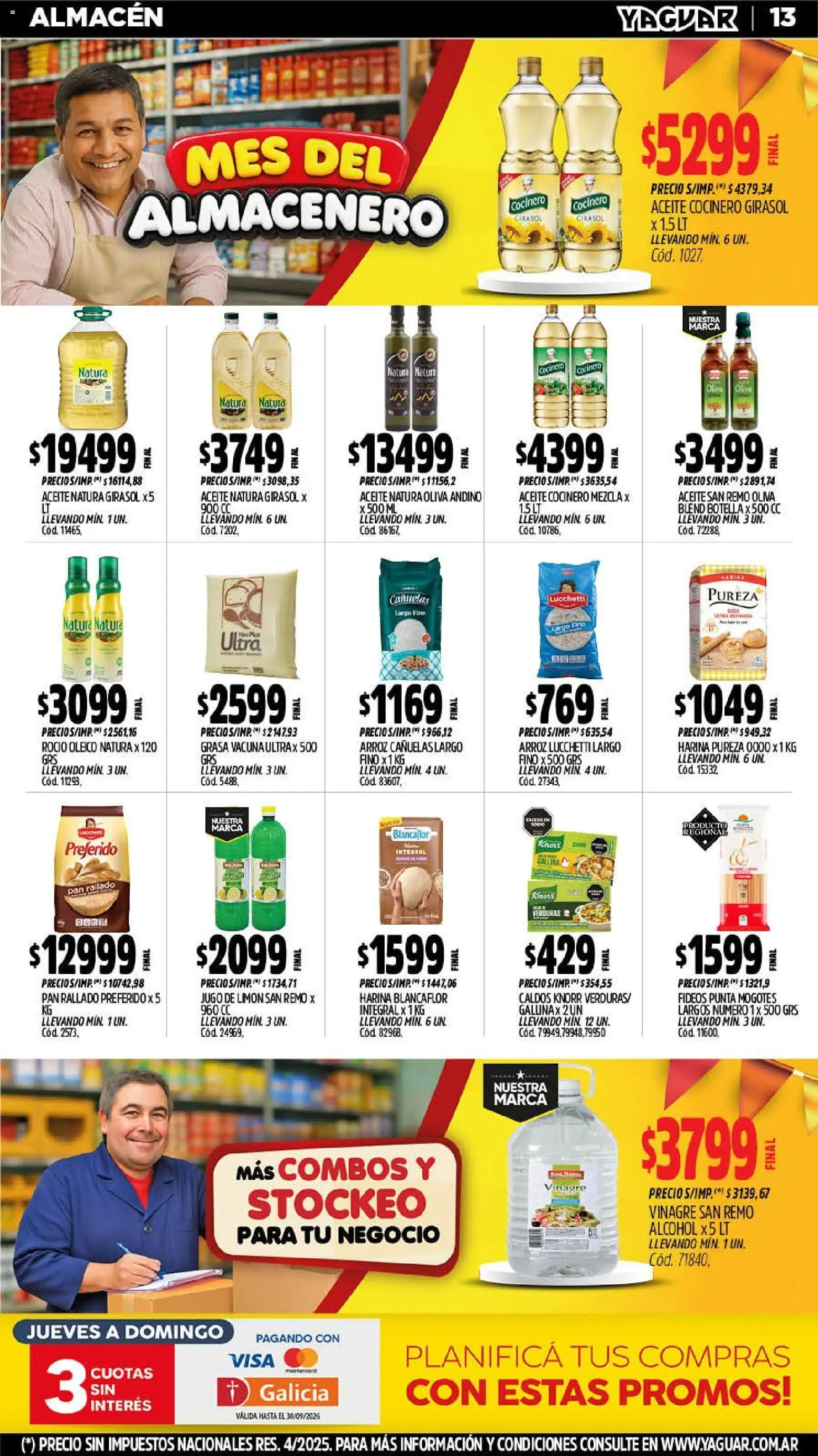 Yaguar - Oferta Semanal Mar del Plata │ válido desde el 07/09/2026 | Página: 13 | Productos: Jugo de limón, Oliva, Limón, Arroz