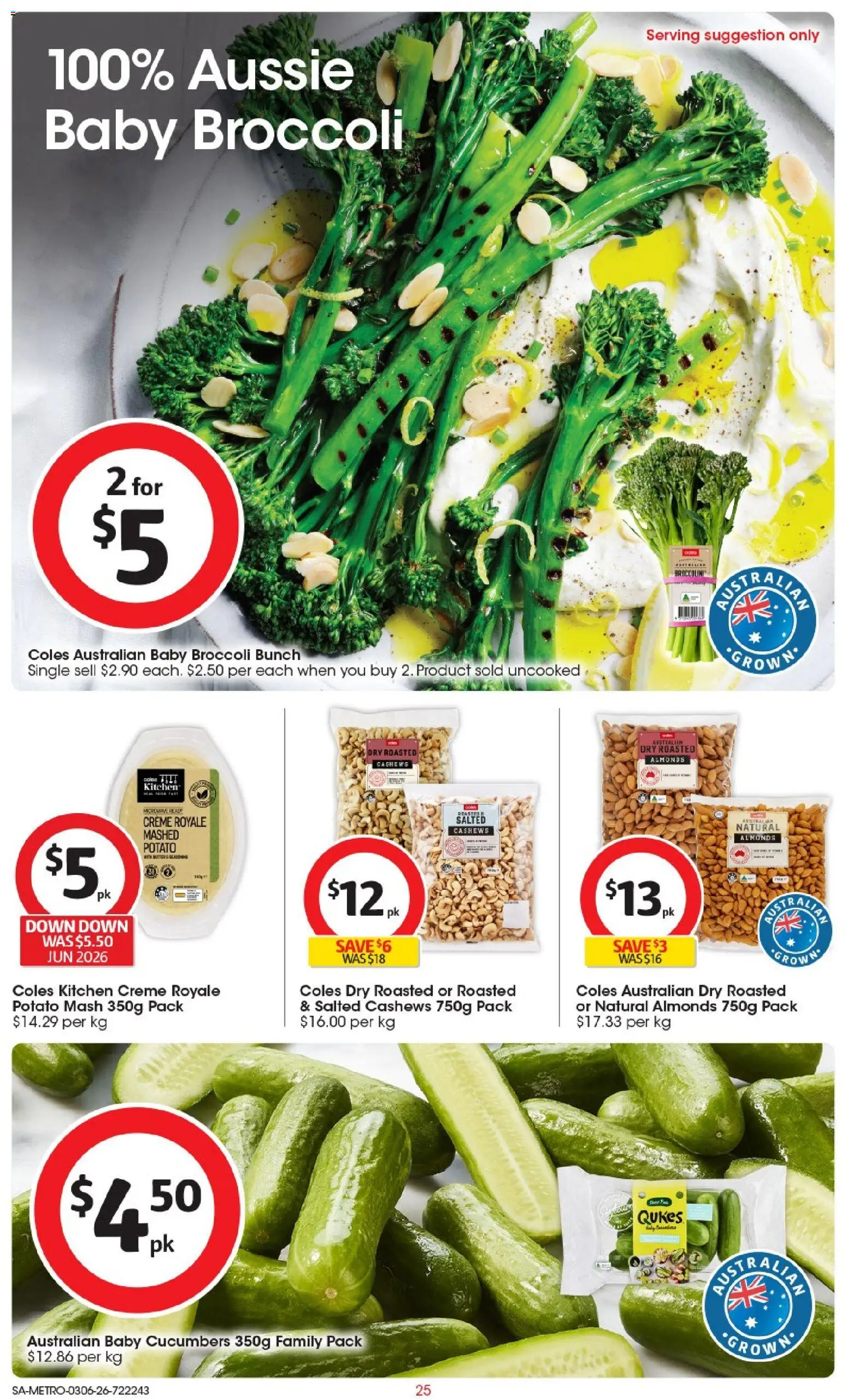Coles catalogue - valid from 03.06.2026 | Page: 25 | Products: Almonds, Cucumbers