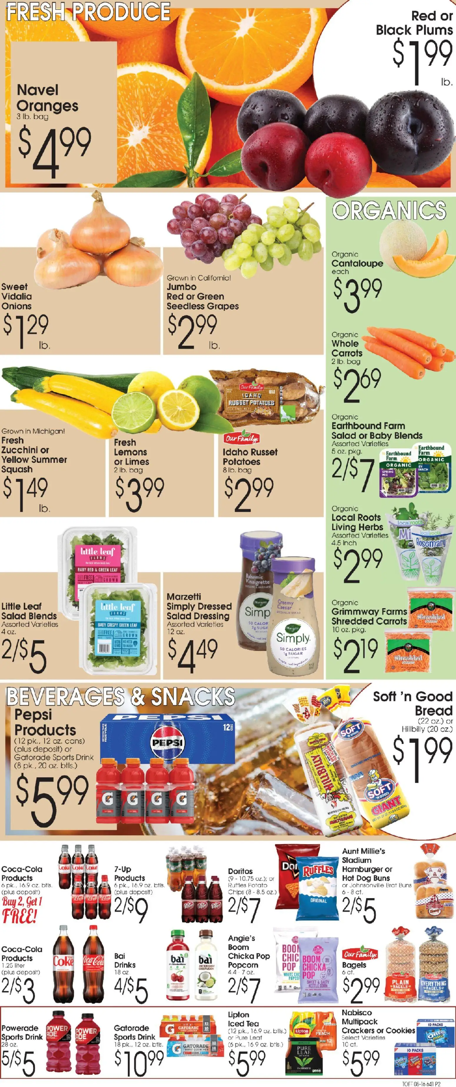 Family Fare Ad - valid from 08/16/2026 | Page: 2 | Products: Squash, Chips, Potatoes, Peach