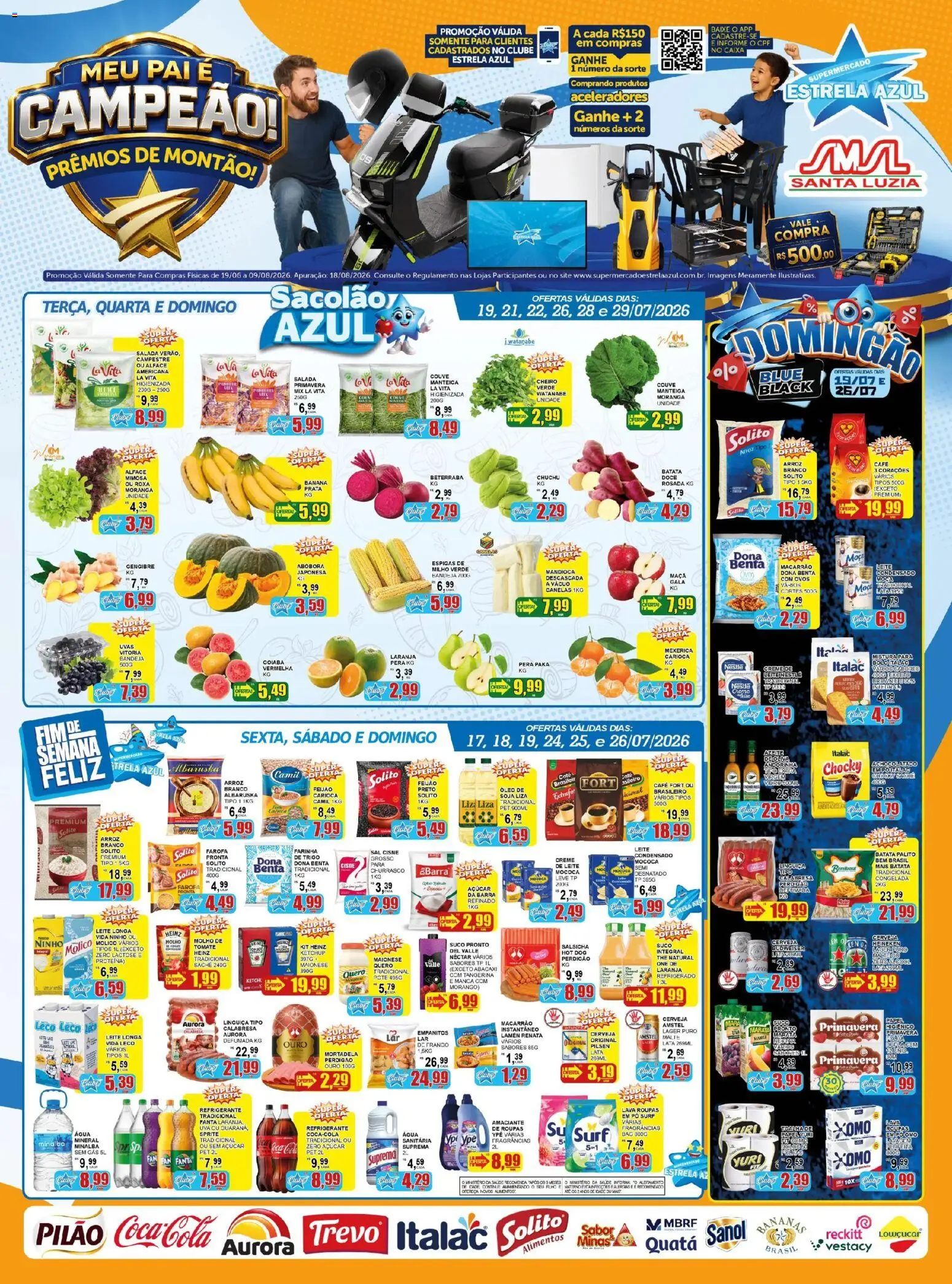 Estrela Azul Folheto - válido de 16/07/2026 | Página: 1 | Produtos: Feijão, Café, Sal, Soja