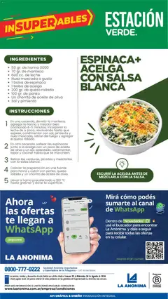 Vista previa La Anonima - Frescos válido desde el 20/08/2026 | Página: 8 | Productos: Horno, Aceite, Oliva, Espinaca