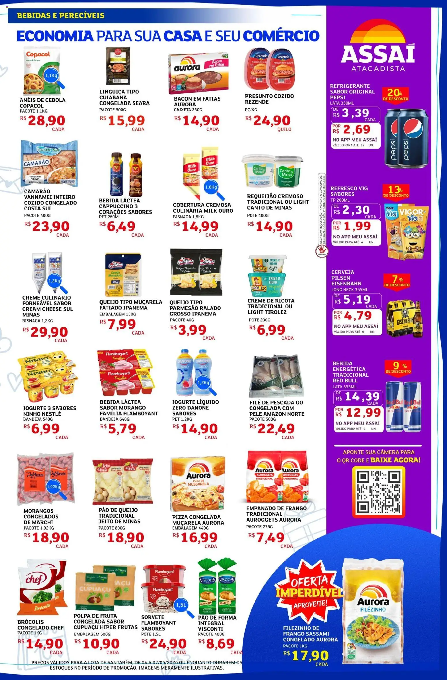 Assaí Atacadista Folheto - válido de 04.05.2026 | Página: 3 | Produtos: Cebola, Iogurte, Frango, Mussarela