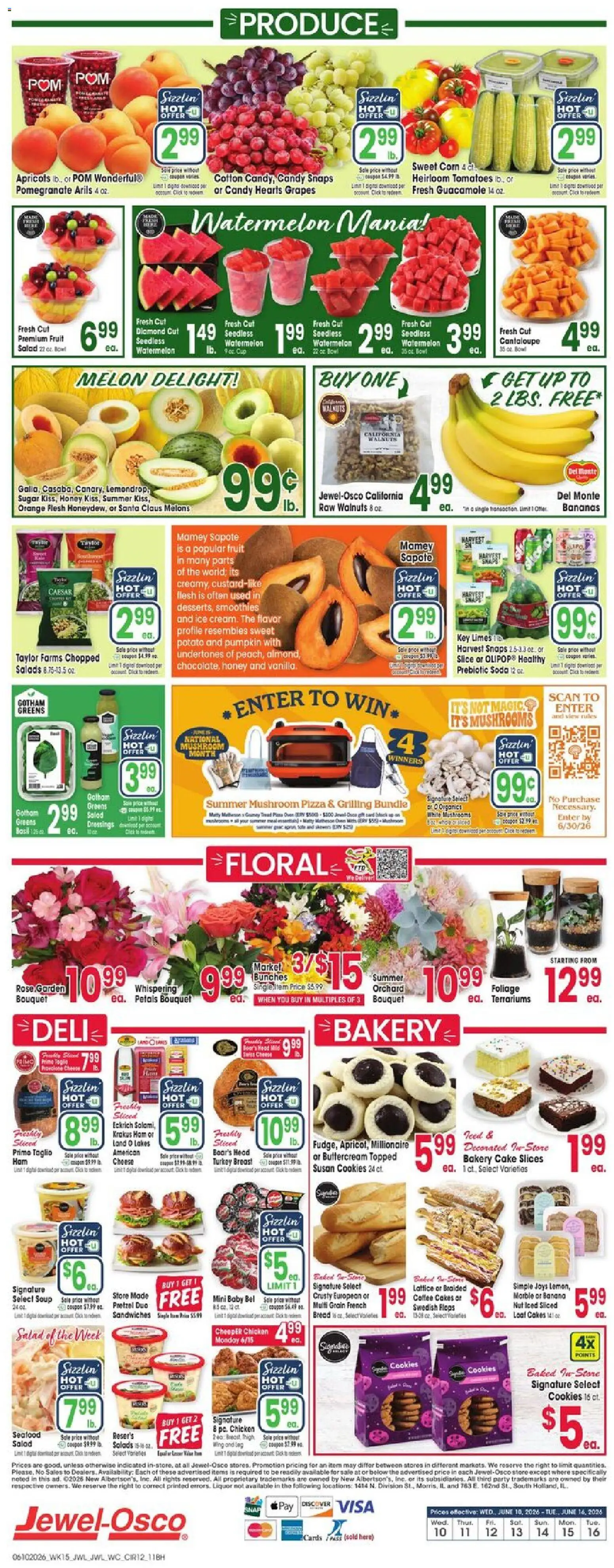 Jewel Osco Weekly Ad - valid from 10.06.2026 | Page: 12 | Products: Corn, Pumpkin, Watermelon, Melon