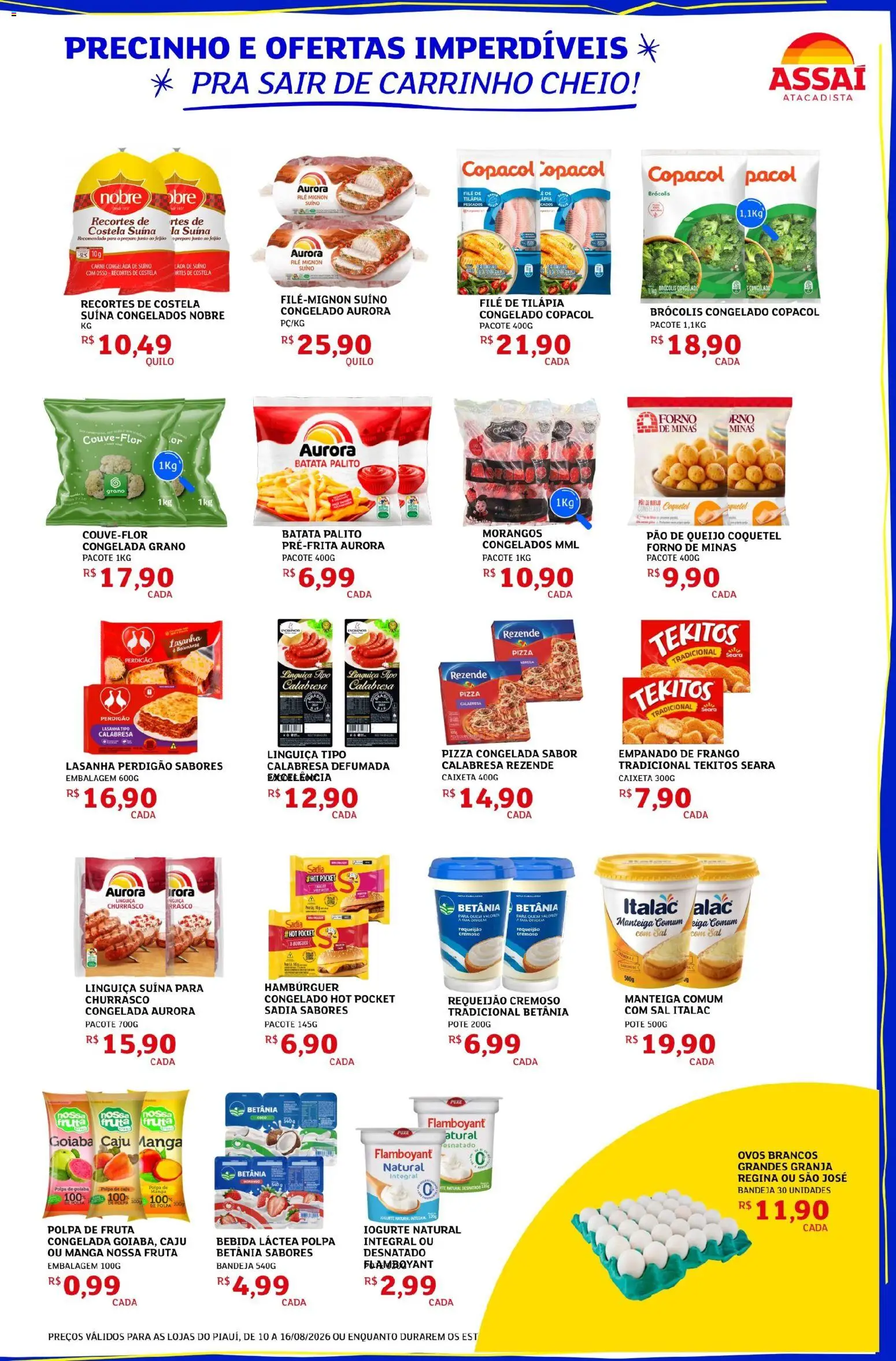 Assaí Atacadista Folheto - válido de 10/08/2026 | Página: 3 | Produtos: Tilápia, Carrinho, Manga, Frango