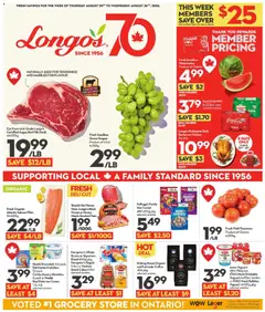 Preview of Longo's weekly flyer / circulaire from shop Longo's valid from Aug 20, 2026 | Page: 1 | Products: Cream, Steak, Bread, Ham