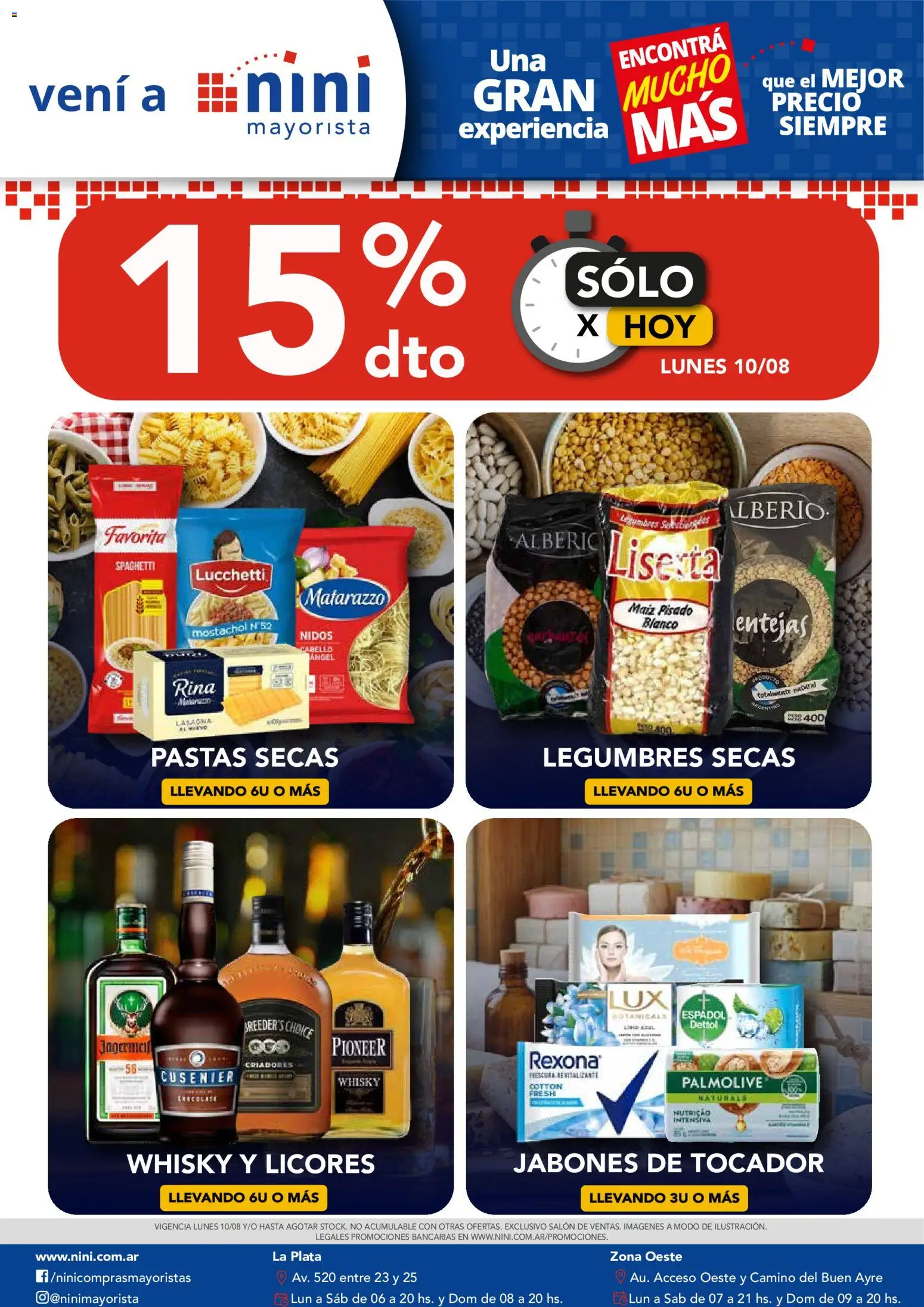 NINI Mayorista ofertas │ válido desde el 10/08/2026 | Página: 1 | Productos: Whisky, Legumbres, Maiz, Spaghetti