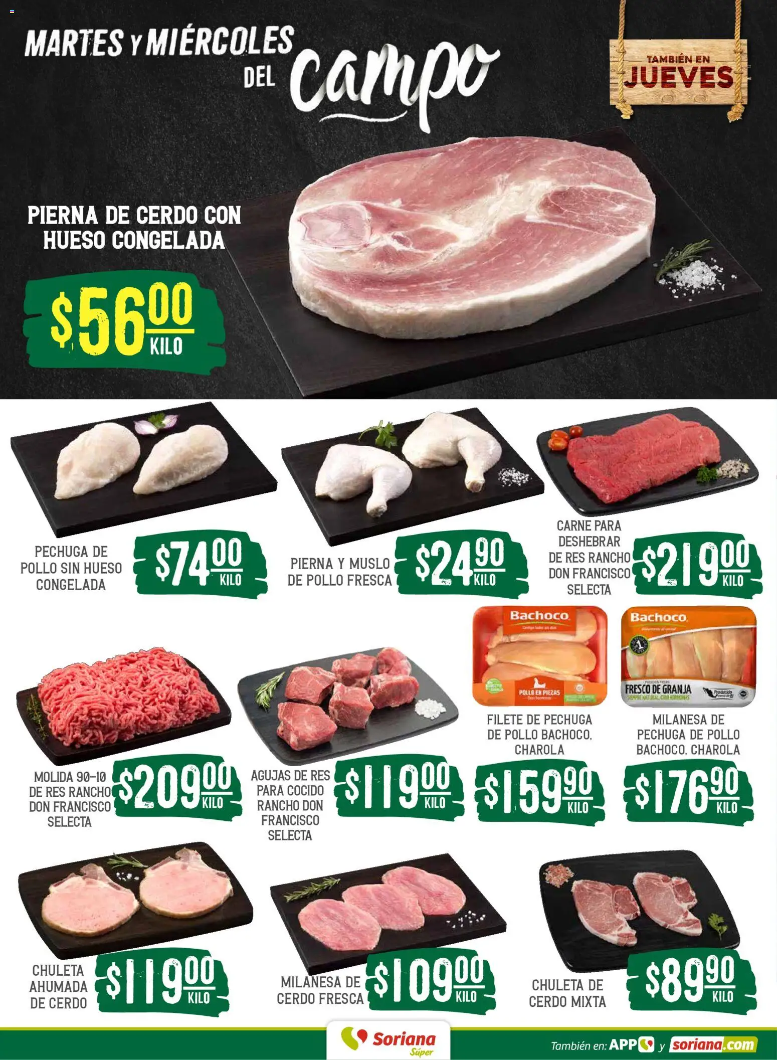 Nuevas ofertas de Soriana válidas en toda la República Mexicana desde el 28/07/2026. ¡Encuentra las mejores ofertas en Soriana Martes y Miércoles del Campo Súper: Tijuana, Mexicali, Ensenada, San Luis Río Colorado y Tecate! | Página: 4 | Productos: Pollo, Milanesa, Cerdo, Res