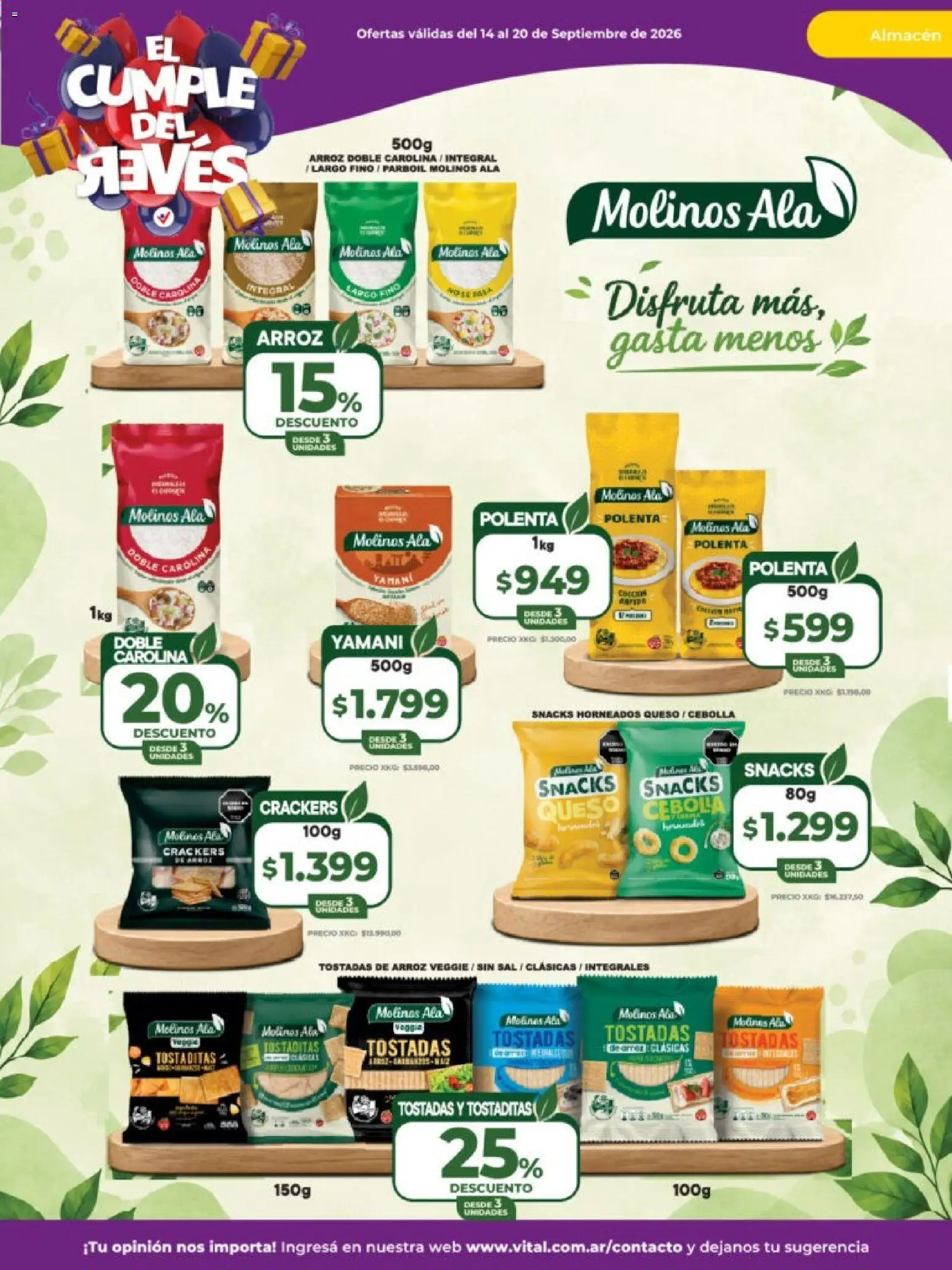 Vital - Ofertas │ válido desde el 14/09/2026 | Página: 17 | Productos: Sal, Tostadas, Queso, Arroz