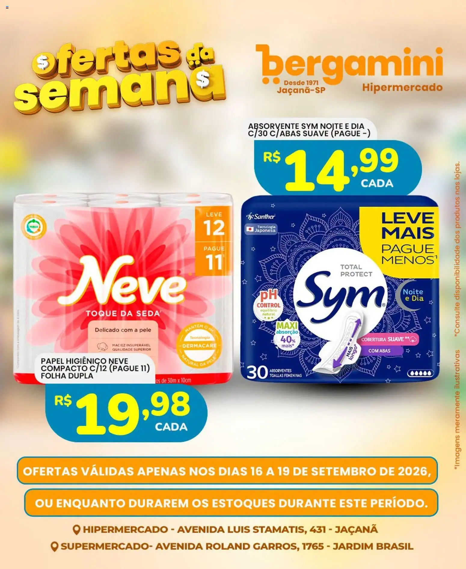 Supermercado Bergamini Folheto - válido de 16/09/2026 | Página: 10 | Produtos: Pá, Absorvente, Papel higiênico