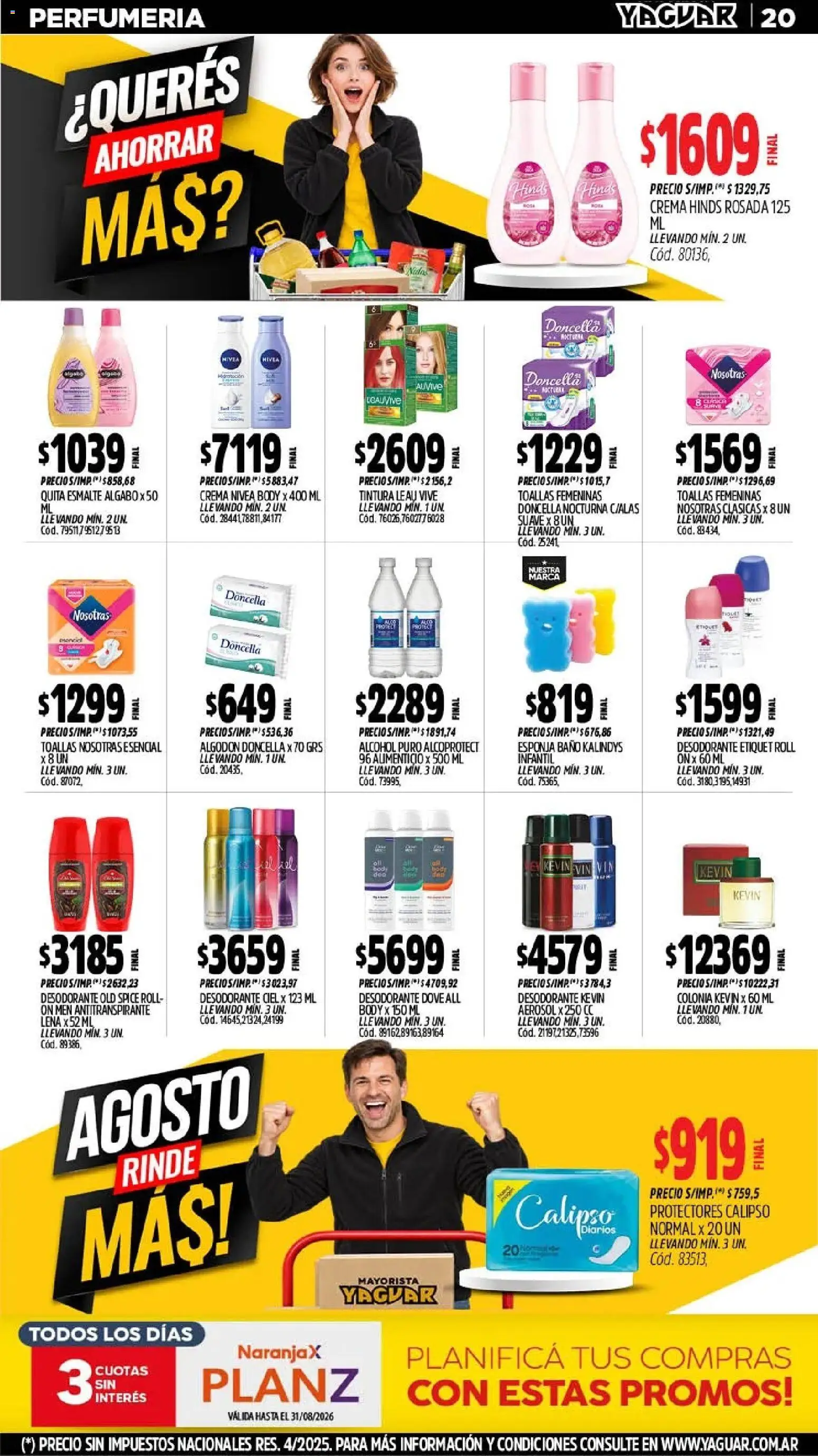Yaguar - Oferta Semanal Santa Fé │ válido desde el 17/07/2026 | Página: 22 | Productos: Algodón, Body, Desodorante, Alcohol