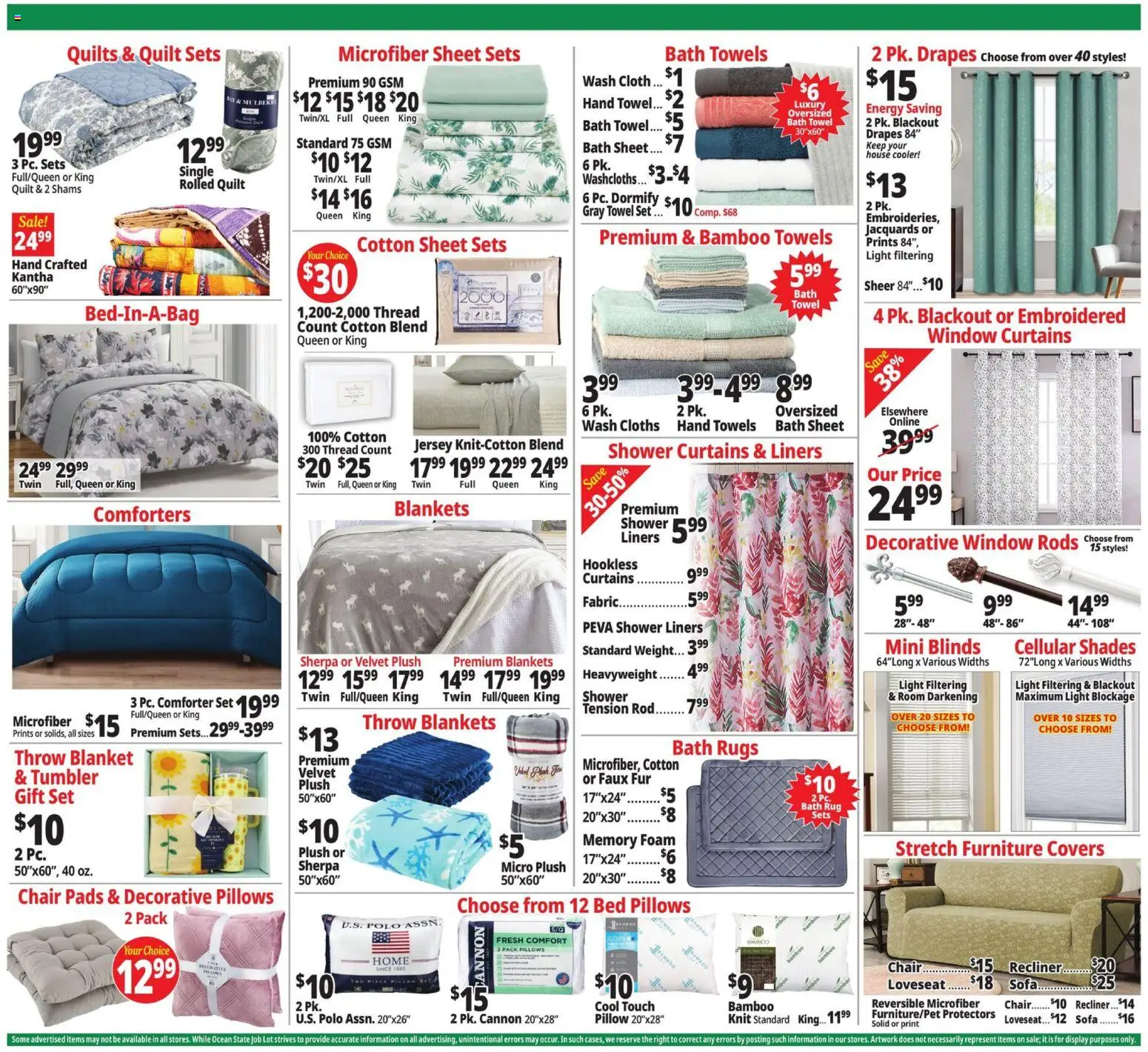 Ocean State Job Lot Weekly Ad - valid from 08/13/2026 | Page: 13 | Products: Pillow, Blanket, Loveseat, Weight