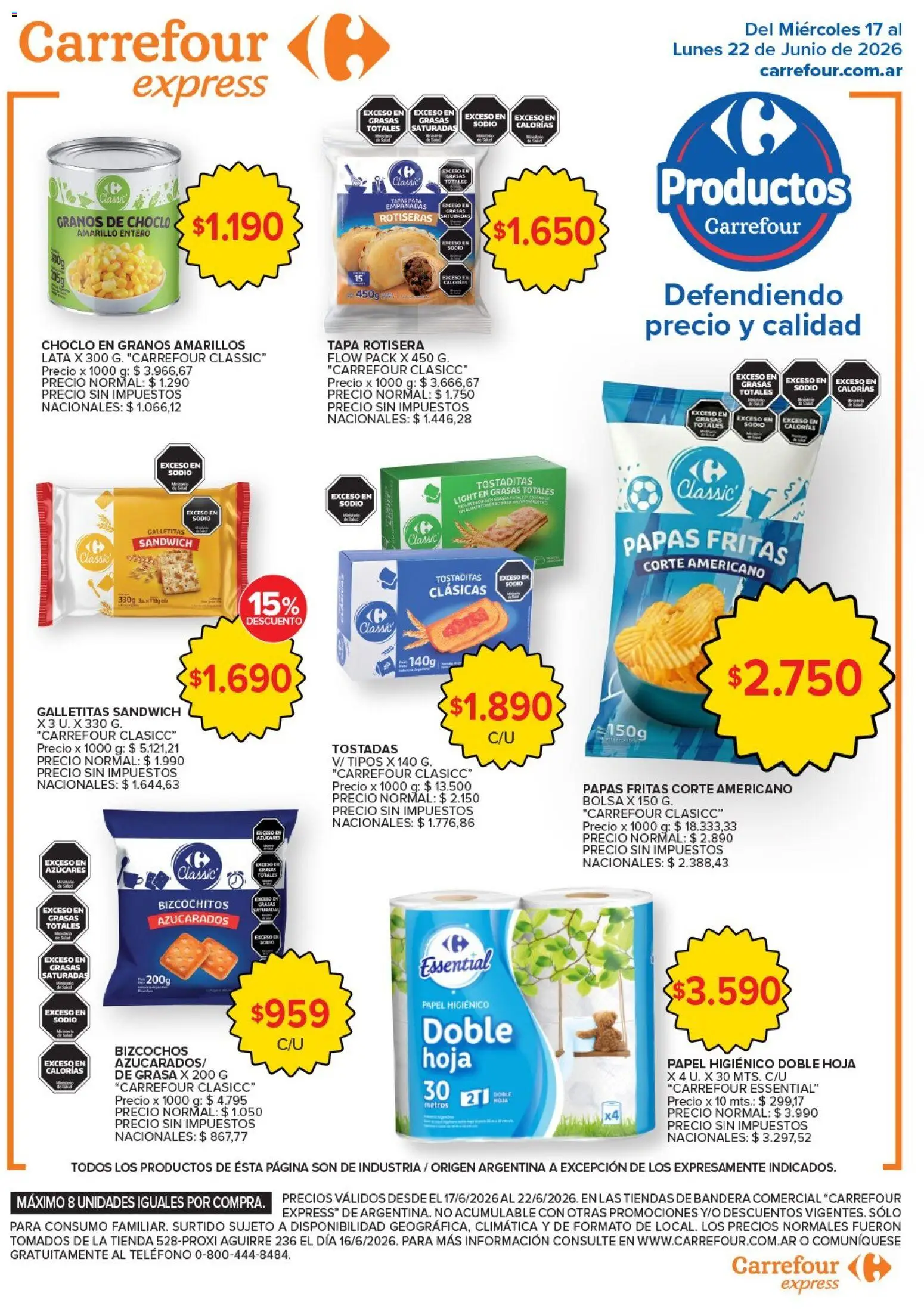 Carrefour - Carrefour Express │ válido desde el 17.06.2026 | Página: 5 | Productos: Papel higiénico, Bolsa, Choclo, Bizcochos