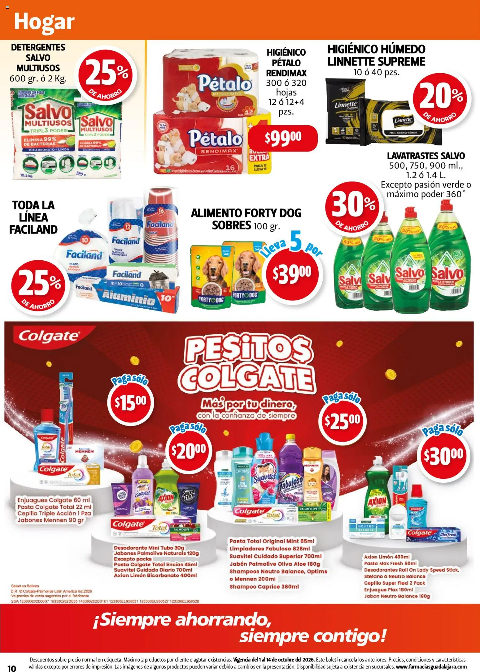 Nuevas ofertas de Farmacia Guadalajara válidas en toda la República Mexicana desde el 01/10/2026. ¡Encuentra las mejores ofertas en Farmacia Guadalajara catálogo! | Página: 10 | Productos: Cepillo, Limón, Shampoo, Sobre