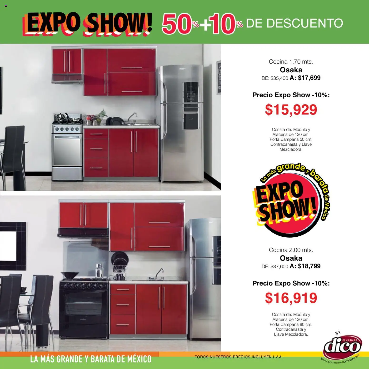 Nuevas ofertas de Muebles Dico válidas en toda la República Mexicana desde el 04/09/2026. ¡Encuentra las mejores ofertas en Muebles Dico catálogo Expo Show! | Página: 31