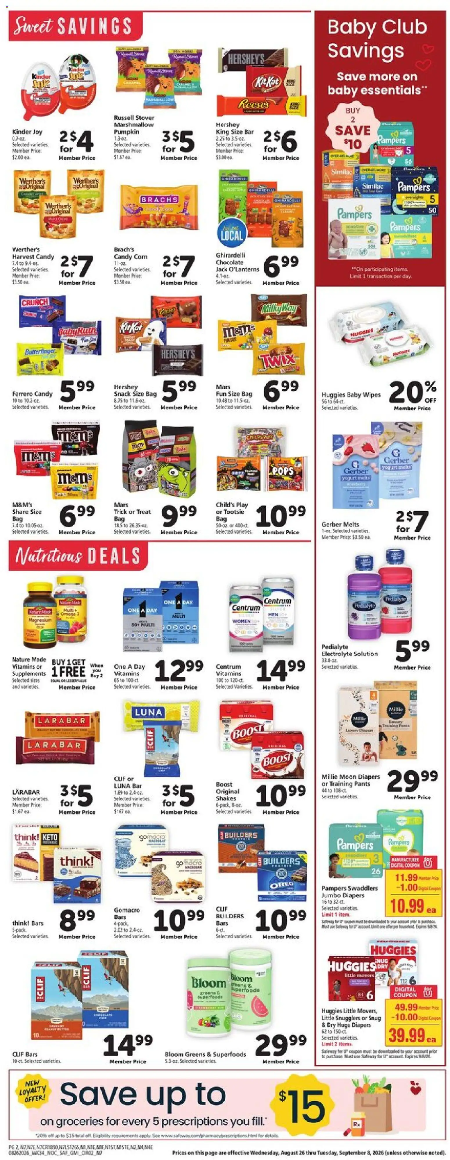 Safeway Weekly Ad - valid from 08/26/2026 | Page: 9 | Products: Magnesium, Diapers, Candy, Greens