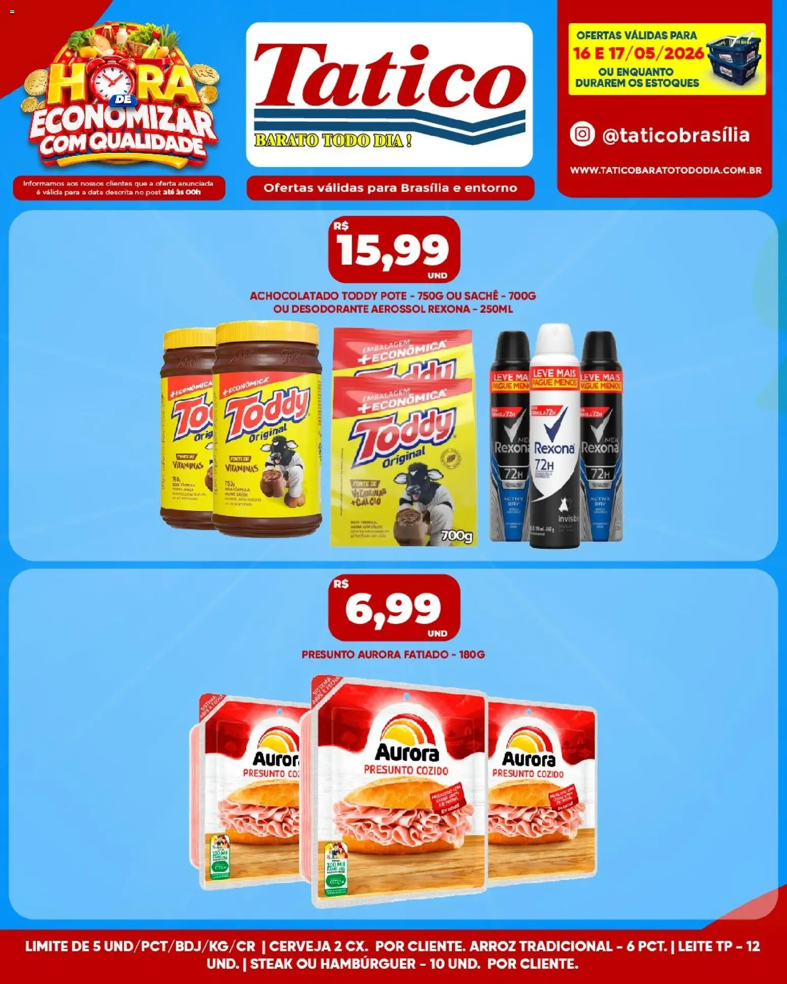 Tatico Folheto - válido de 16.05.2026 | Página: 10 | Produtos: Desodorante, Leite, Presunto, Arroz