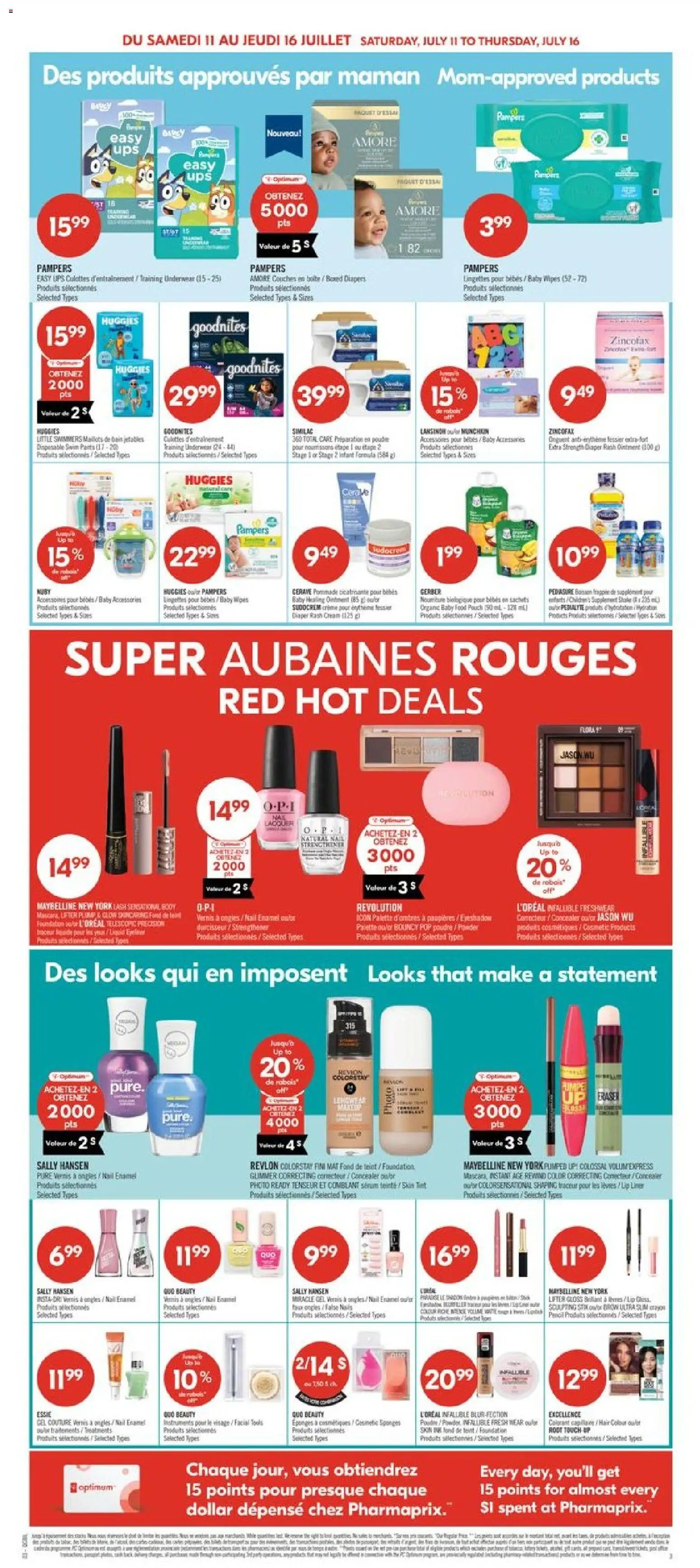 Pharmaprix flyer valid from Jul 11, 2026 | Page: 11 | Products: Cream, Concealer, Powder, Underwear