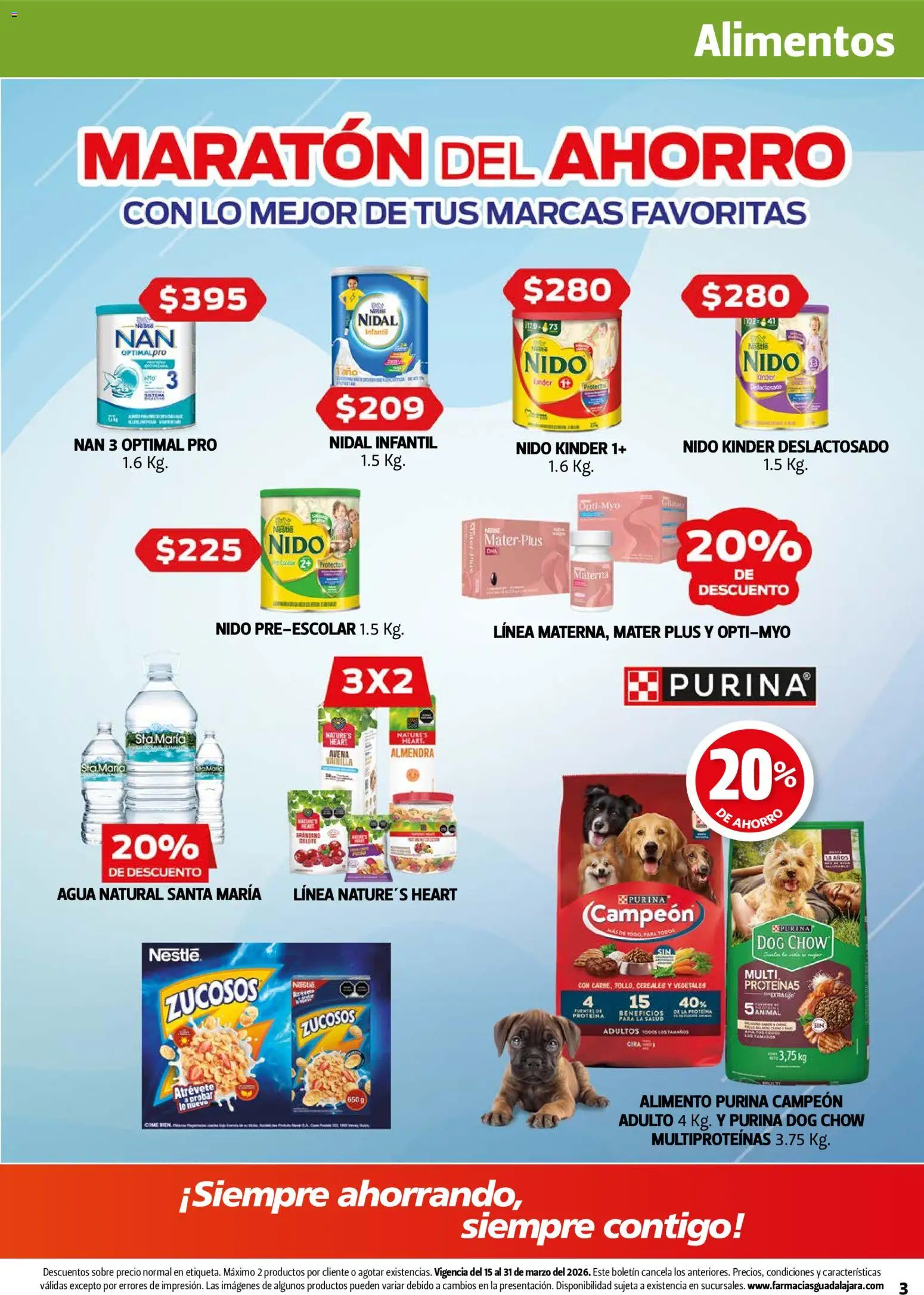 Nuevas ofertas de Farmacia Guadalajara válidas en toda la República Mexicana desde el 15.03.2026. ¡Encuentra las mejores ofertas en Farmacia Guadalajara catálogo! | Página: 3 | Productos: Avena, Agua, Almendra, Cereales