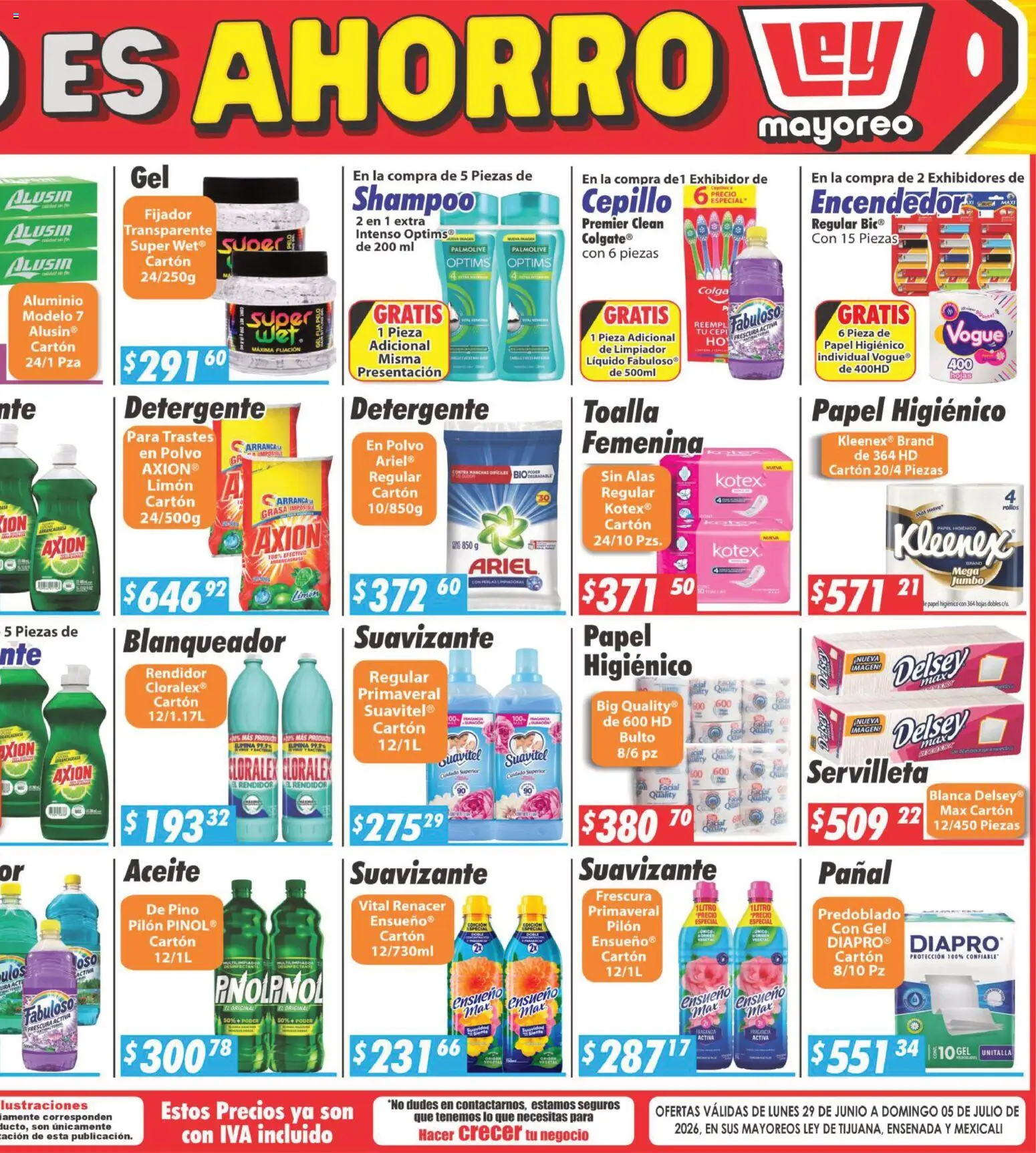Nuevas ofertas de Casa Ley válidas en toda la República Mexicana desde el 29/06/2026. ¡Encuentra las mejores ofertas en Casa Ley folleto Frontera! | Página: 6 | Productos: Fijador, Aceite, Desinfectante, Encendedor