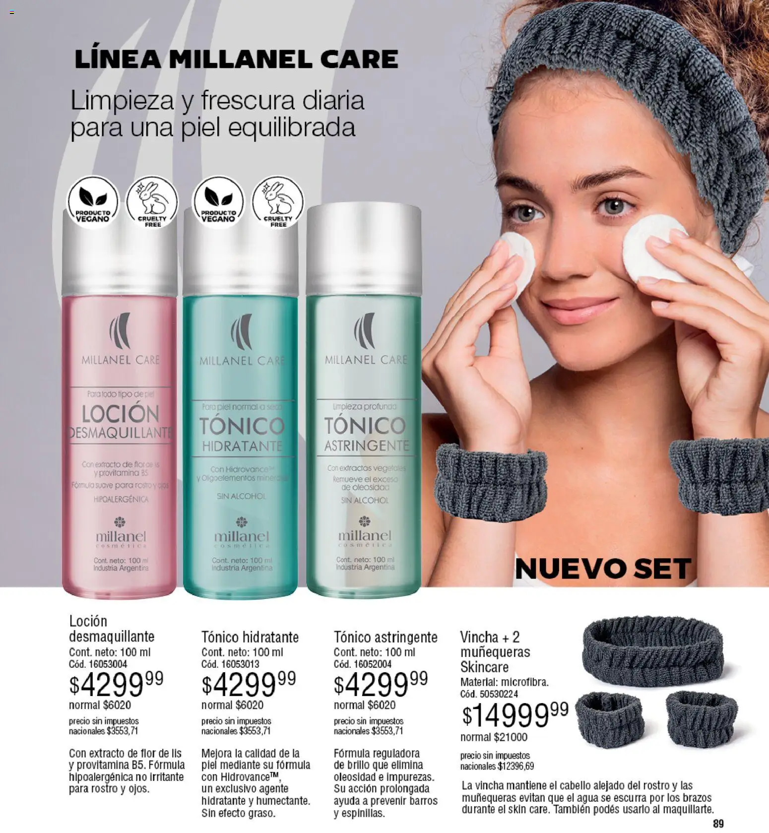 Millanel - Catálogo │ válido desde el 30/03/2026 | Página: 89 | Productos: Desmaquillante, Brillo, Loción, Alcohol