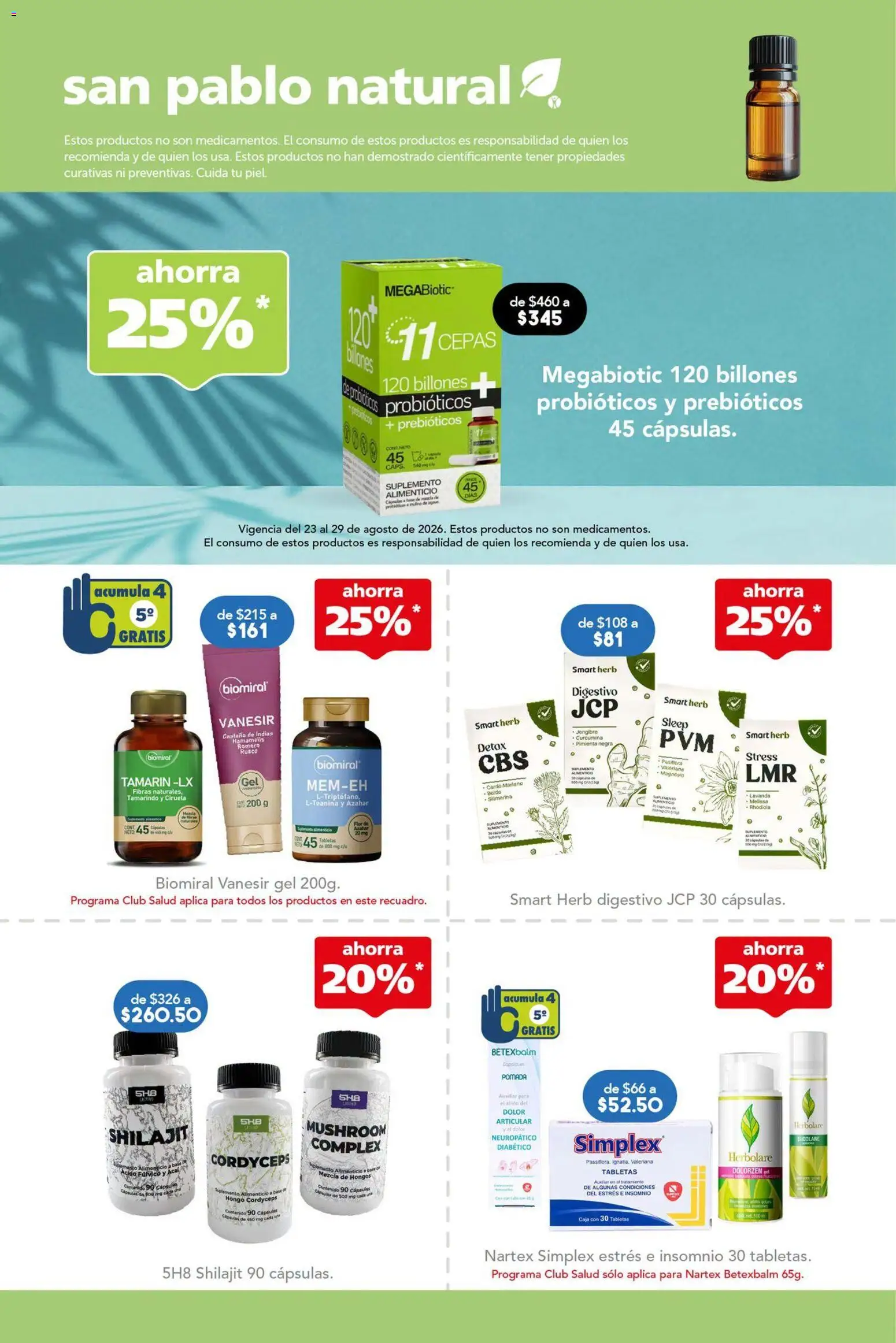 Nuevas ofertas de Farmacia San Pablo válidas en toda la República Mexicana desde el 23/08/2026. ¡Encuentra las mejores ofertas en Farmacia San Pablo catálogo! | Página: 4