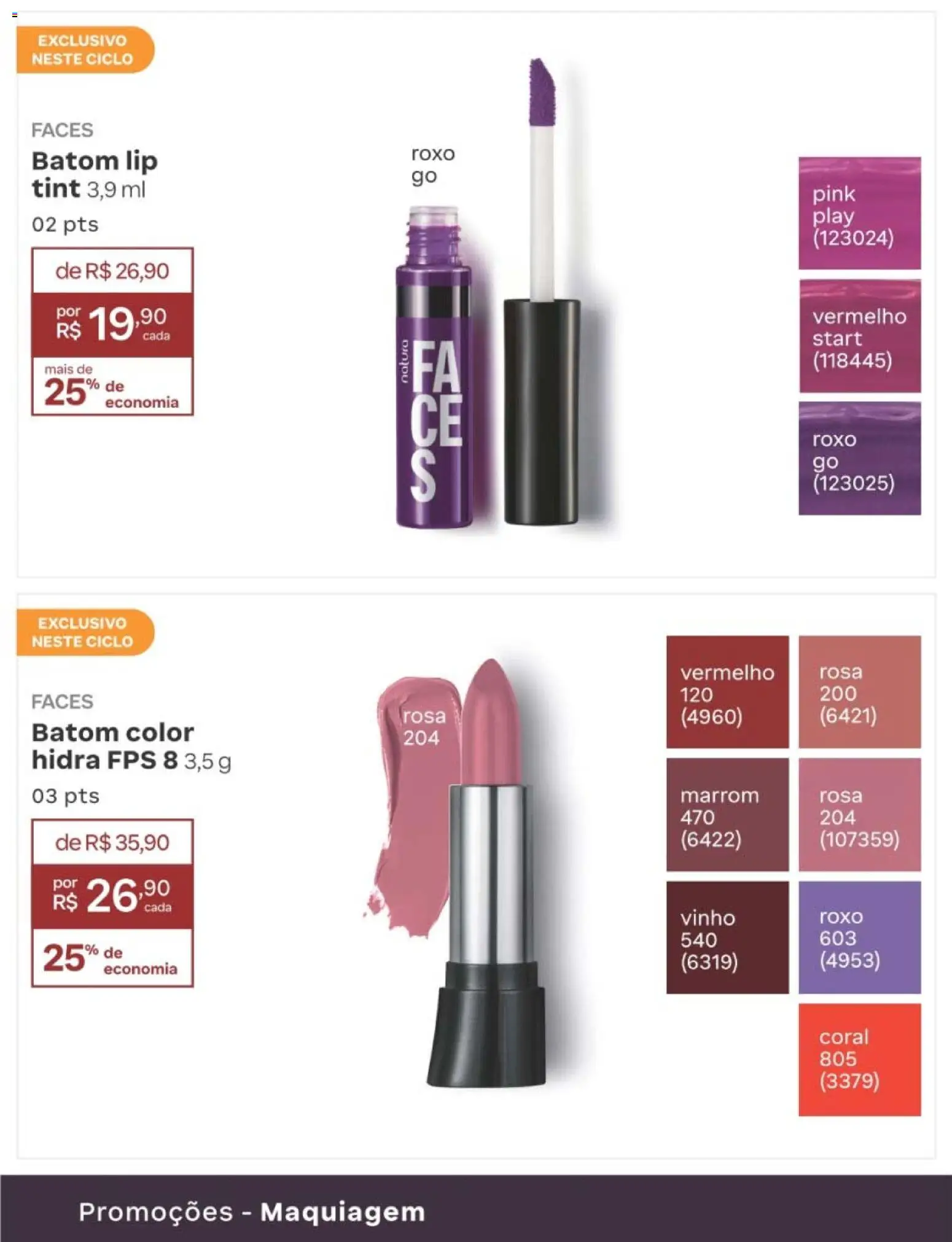 Natura Folheto - válido de 10/08/2026 | Página: 198 | Produtos: Maquiagem, Batom, Vinho