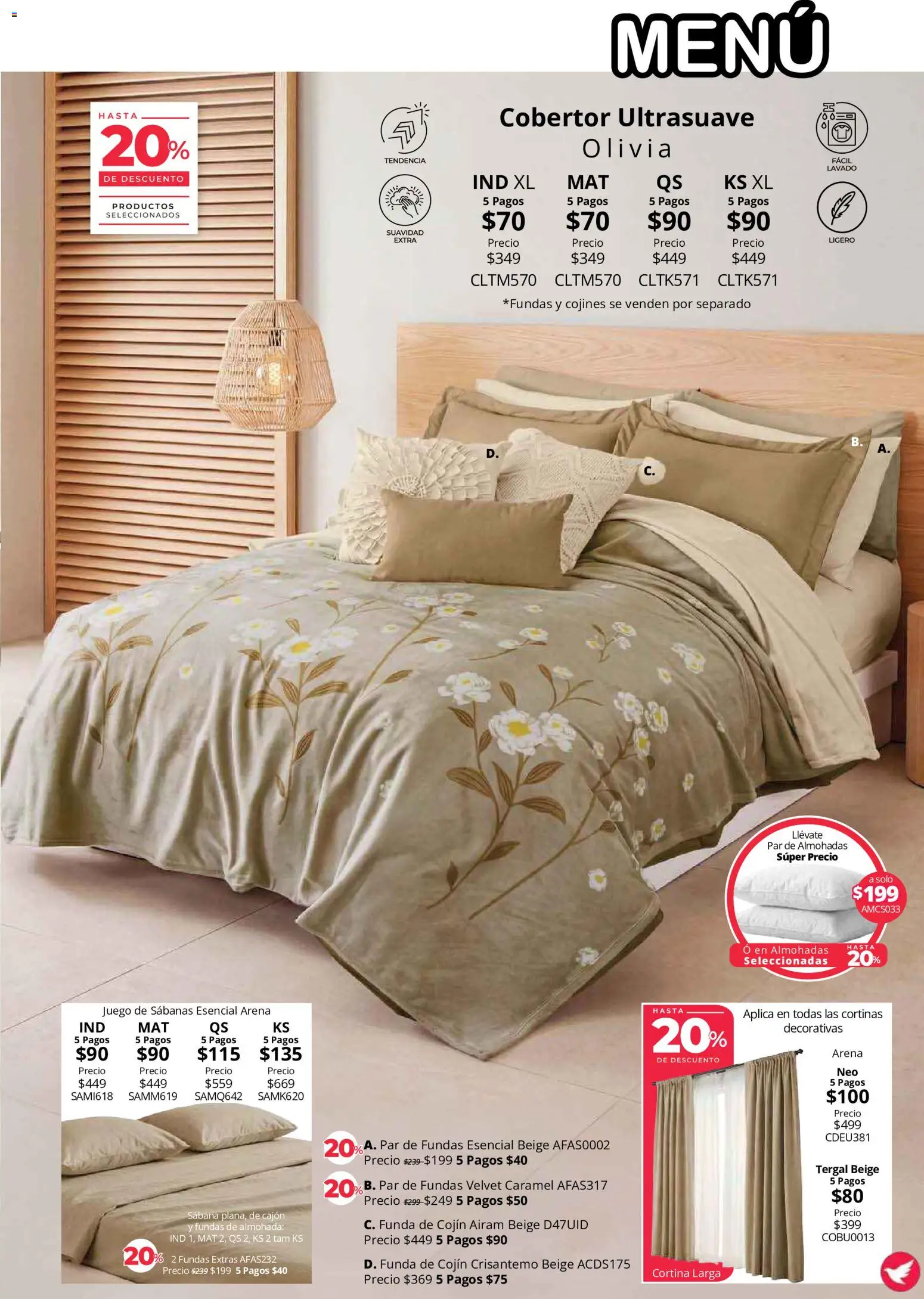 Nuevas ofertas de Colchas Concord válidas en toda la República Mexicana desde el 01/08/2026. ¡Encuentra las mejores ofertas en Colchas Concord catálogo Colección Cobertor! | Página: 90 | Productos: Cobertor, Juego, Funda, Almohada