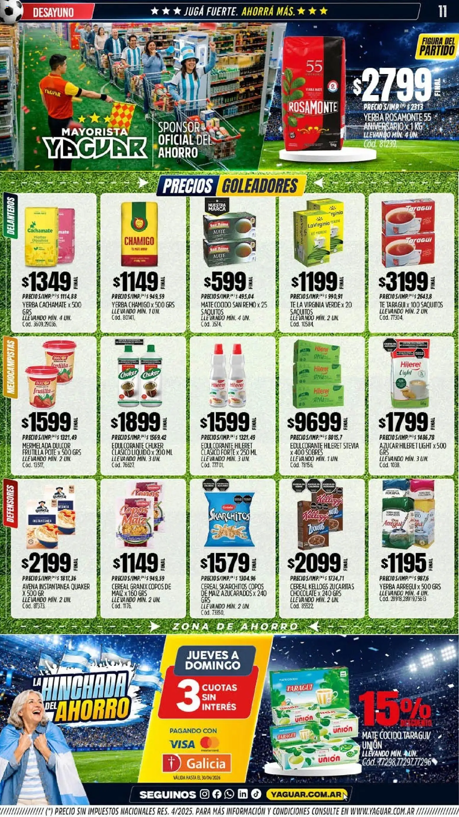 Yaguar - Oferta Semanal San Juan │ válido desde el 01.06.2026 | Página: 10 | Productos: Frutilla, Azucar, Té, Mermelada