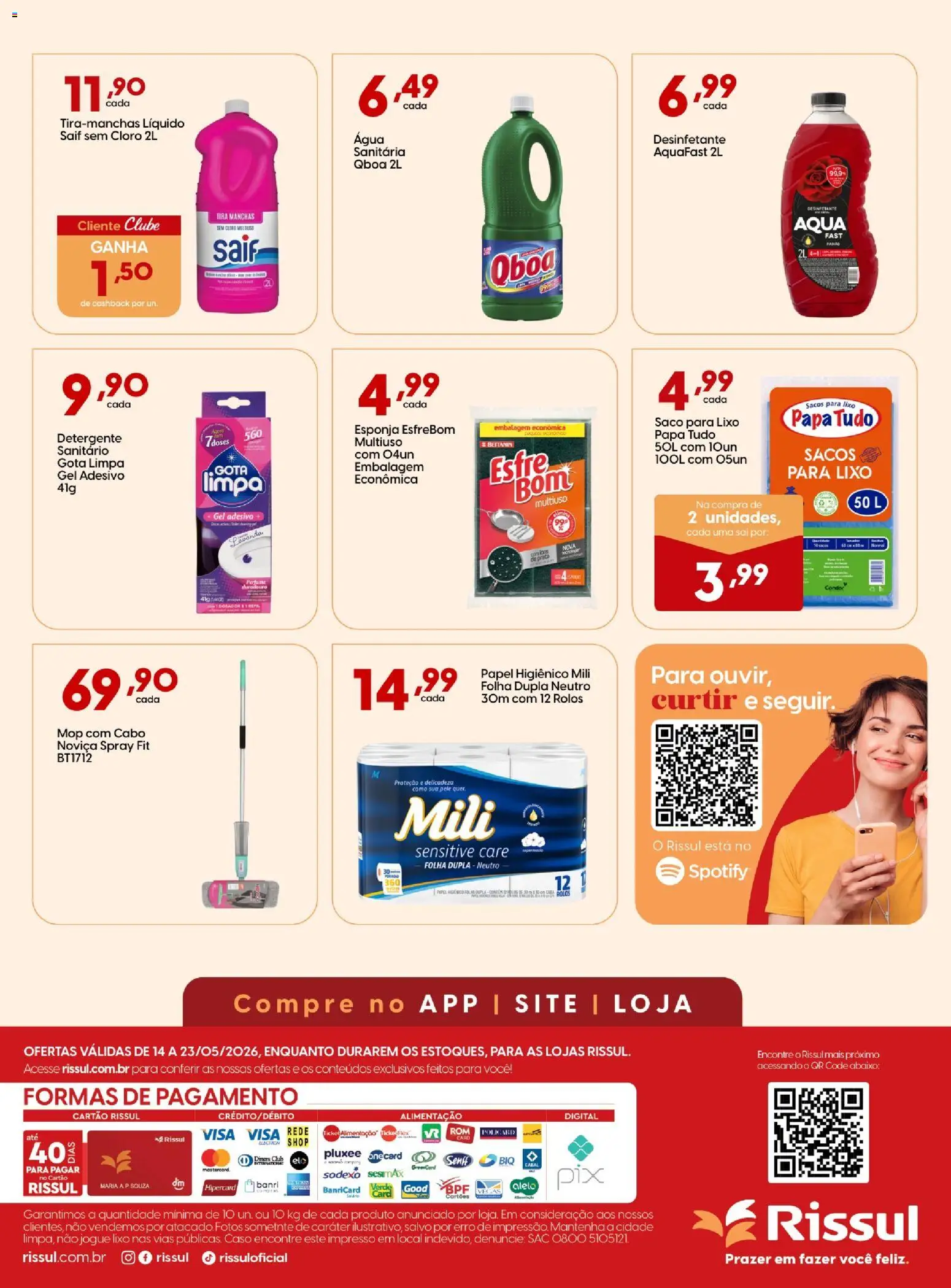 Rissul Folheto - válido de 14.05.2026 | Página: 16 | Produtos: Esponja, Detergente, Cabo, Desinfetante
